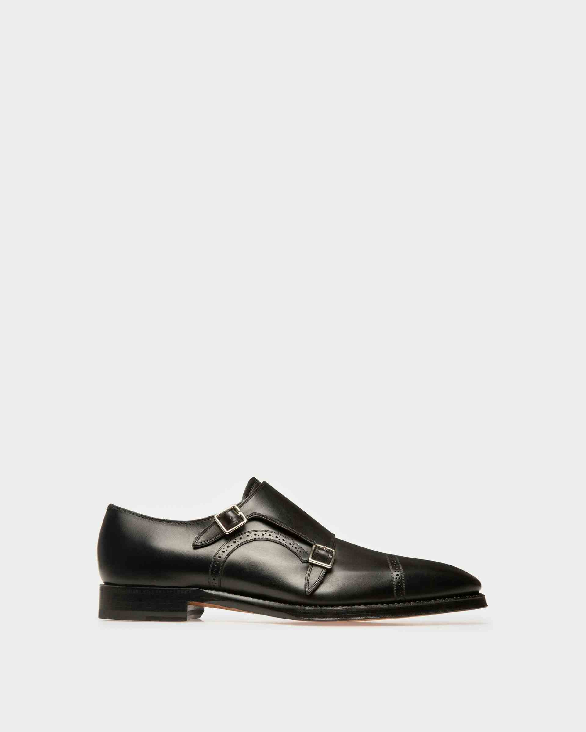 Scardino Men's Leather Monk Strap Shoe In Black - Men's - Bally