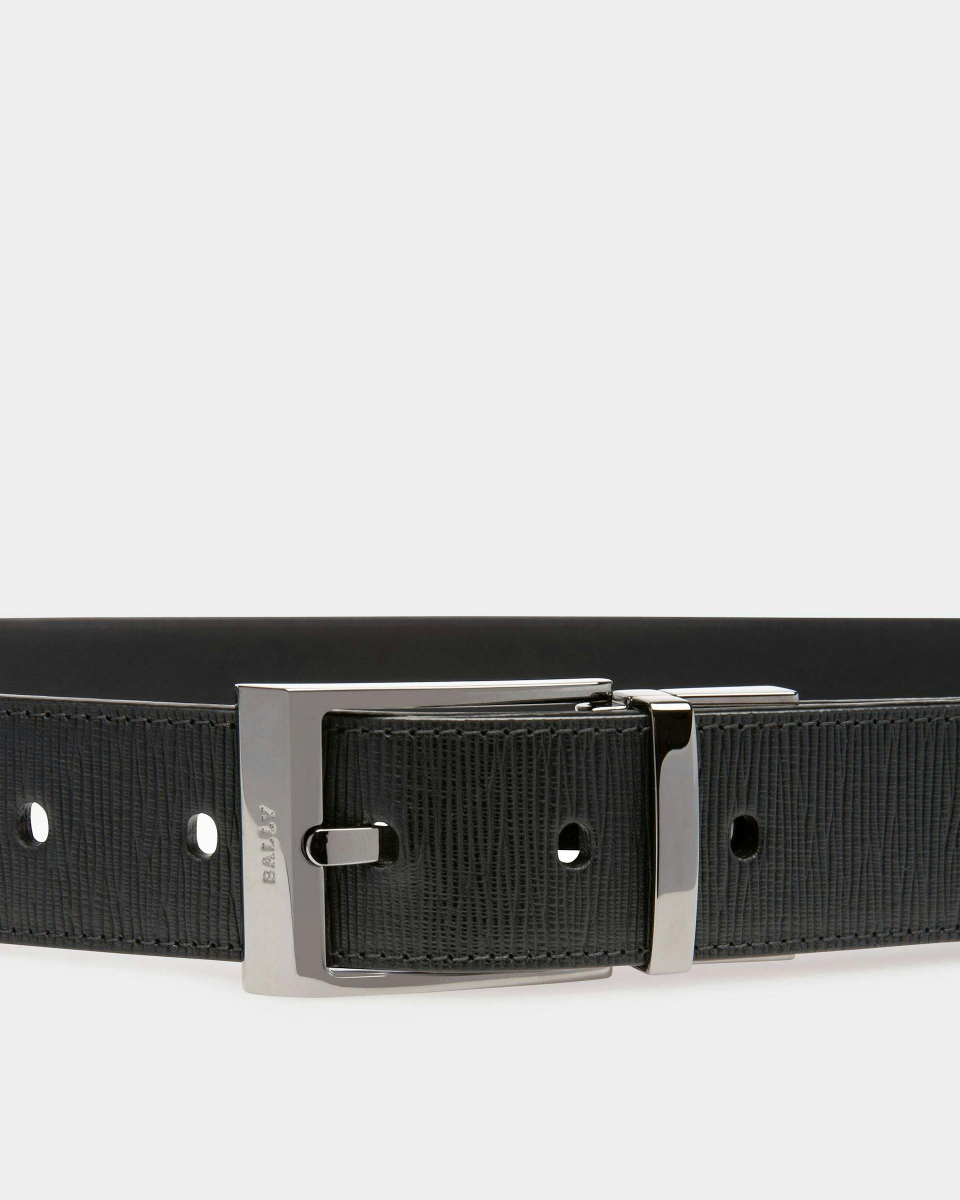 Shiff Leather 35mm Belt In Black - Men's - Bally - 03