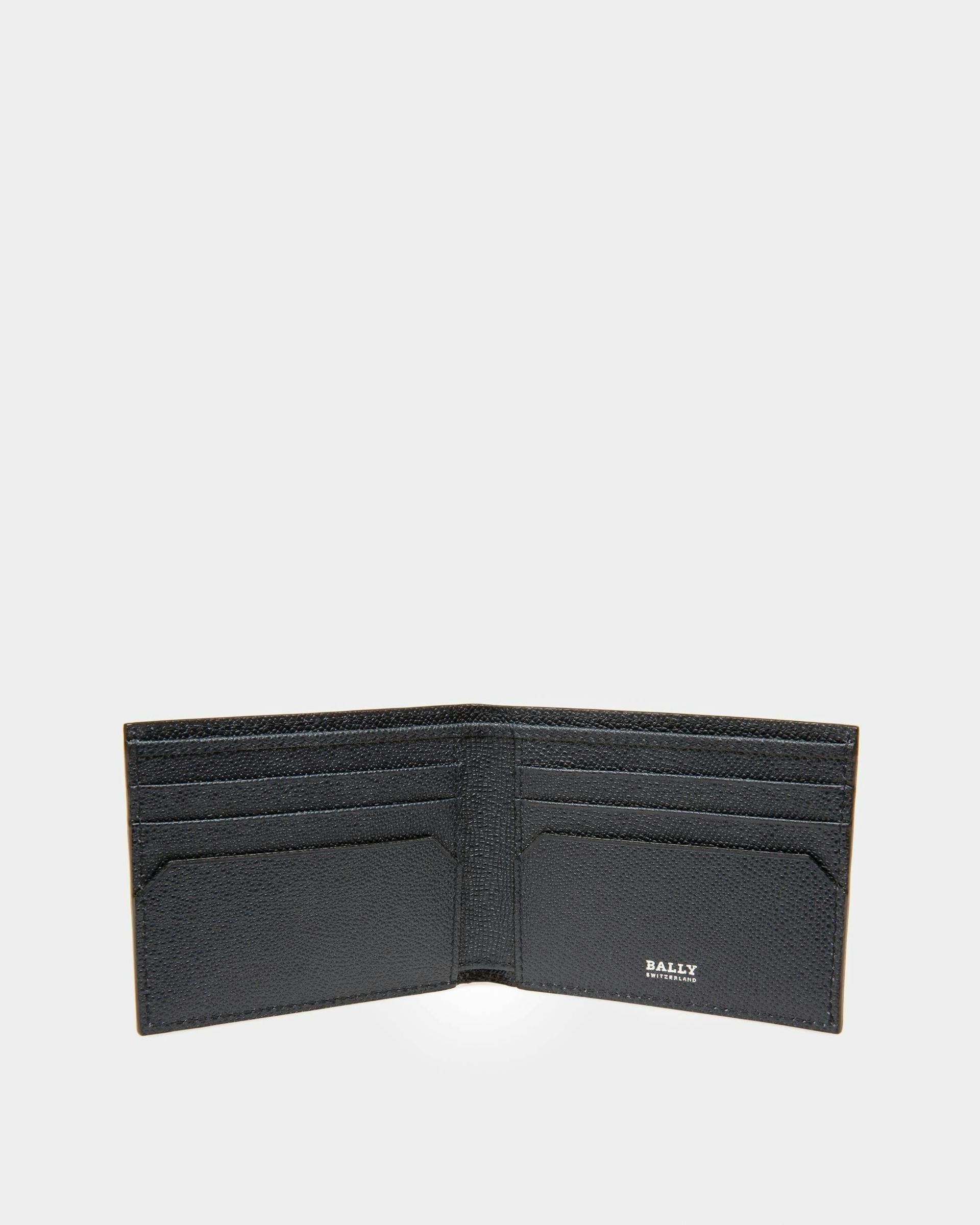 LETTERING TSP Men's Bovine Leather Bifold Wallet In New Blue - Men's - Bally - 03