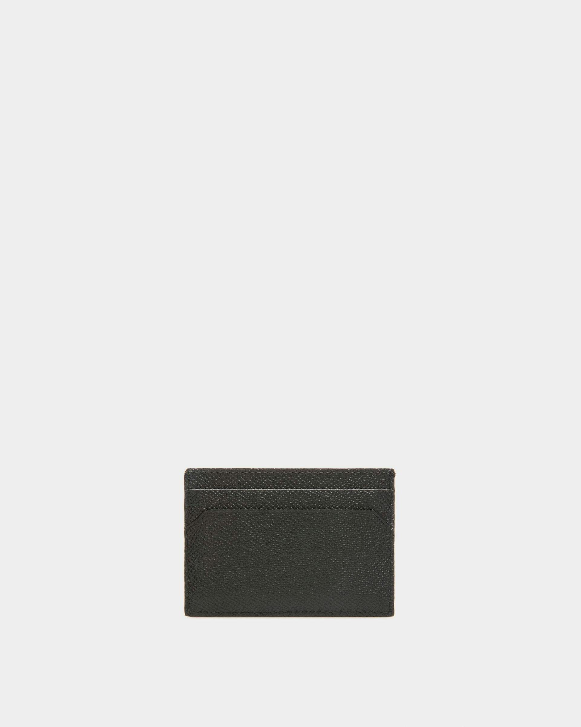 Lettering Business Card Holder In Black Leather - Men's - Bally - 02