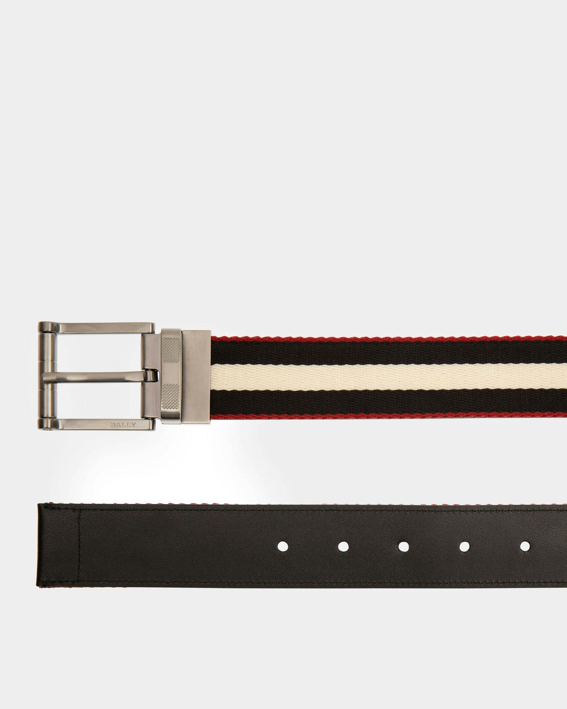 Taylan Fabric & Leather 35mm Belt In Black - Men's - Bally - 02