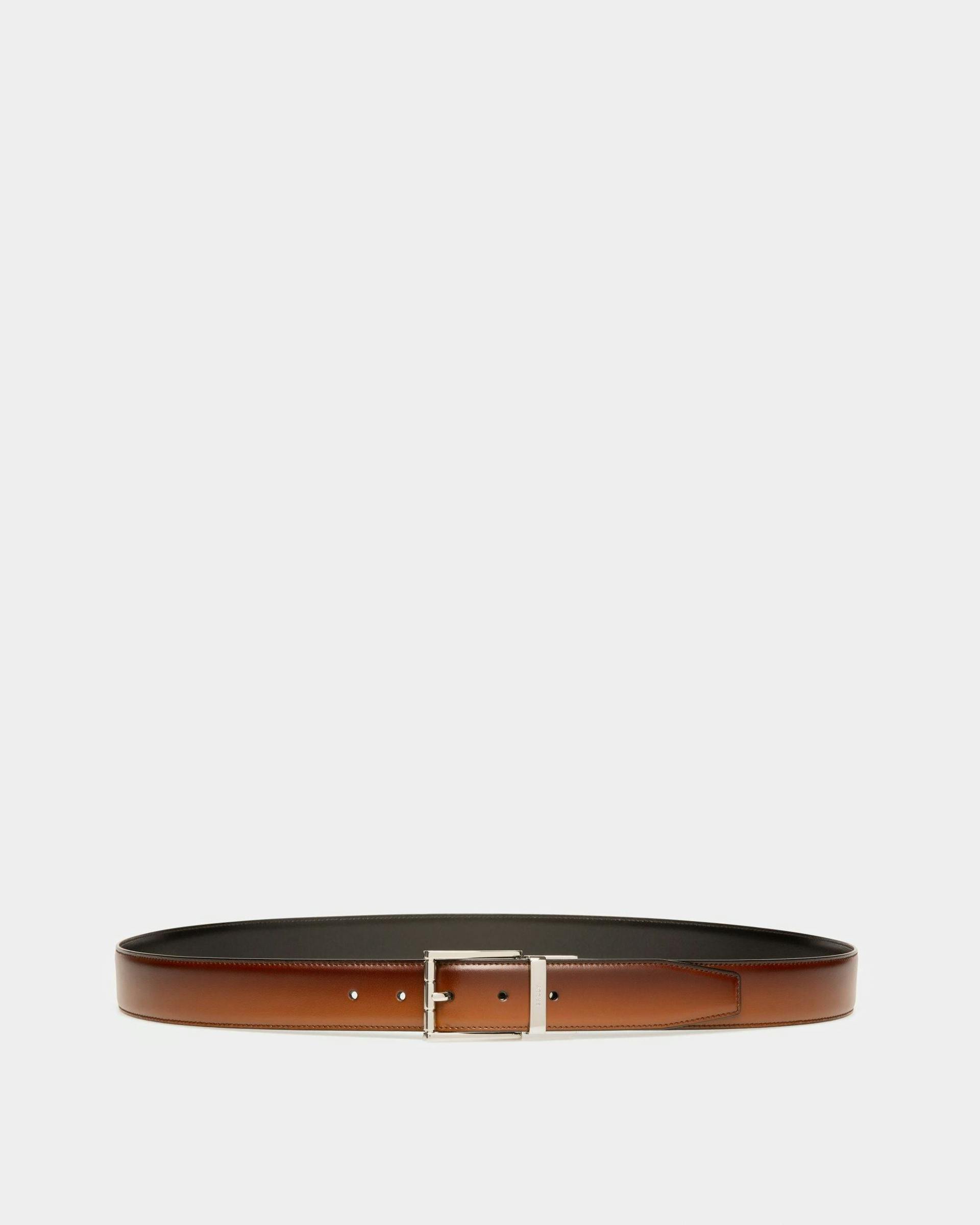 Astor Leather 35mm Belt In Brown - Men's - Bally - 01