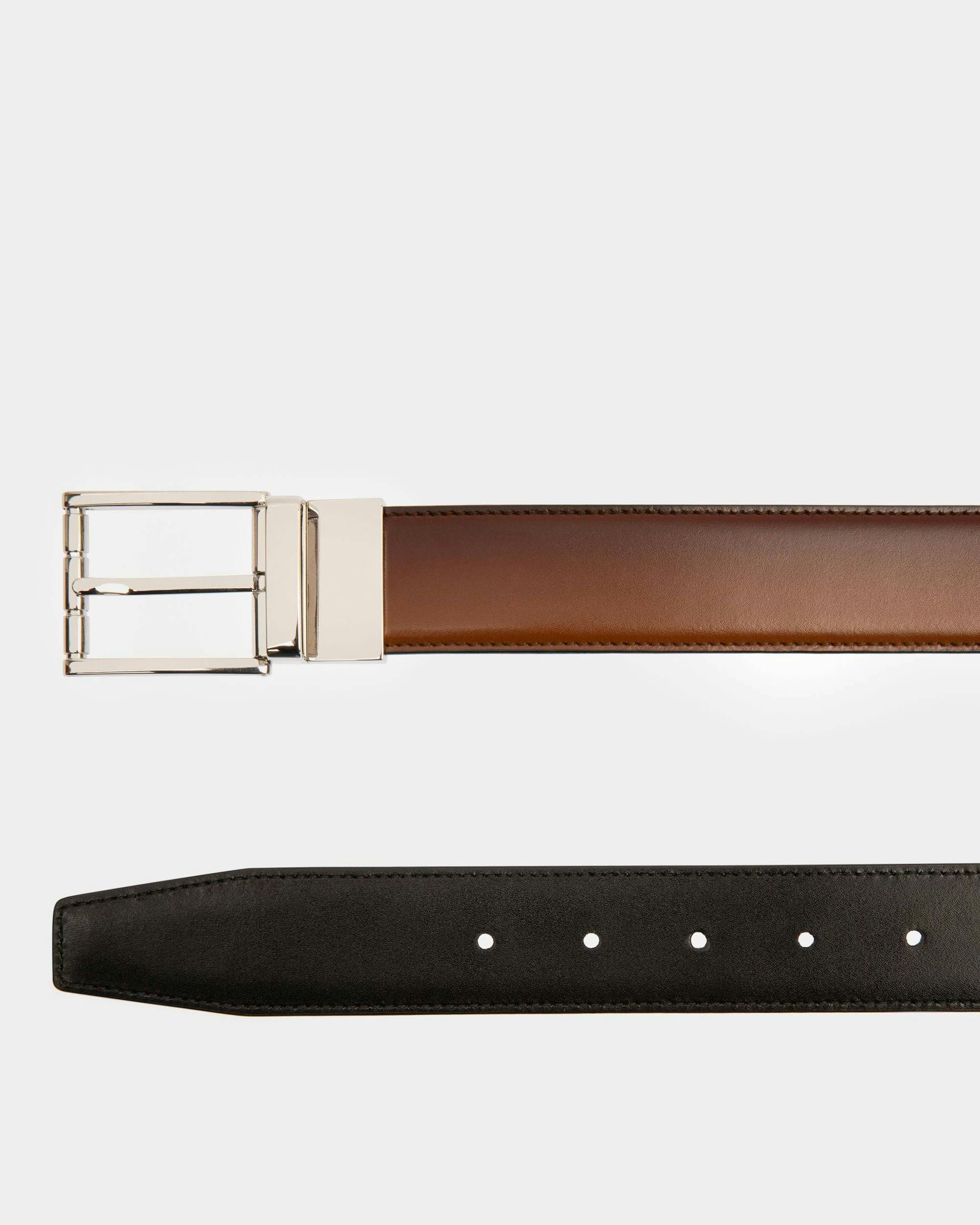 Astor Leather 35mm Belt In Brown - Men's - Bally - 02