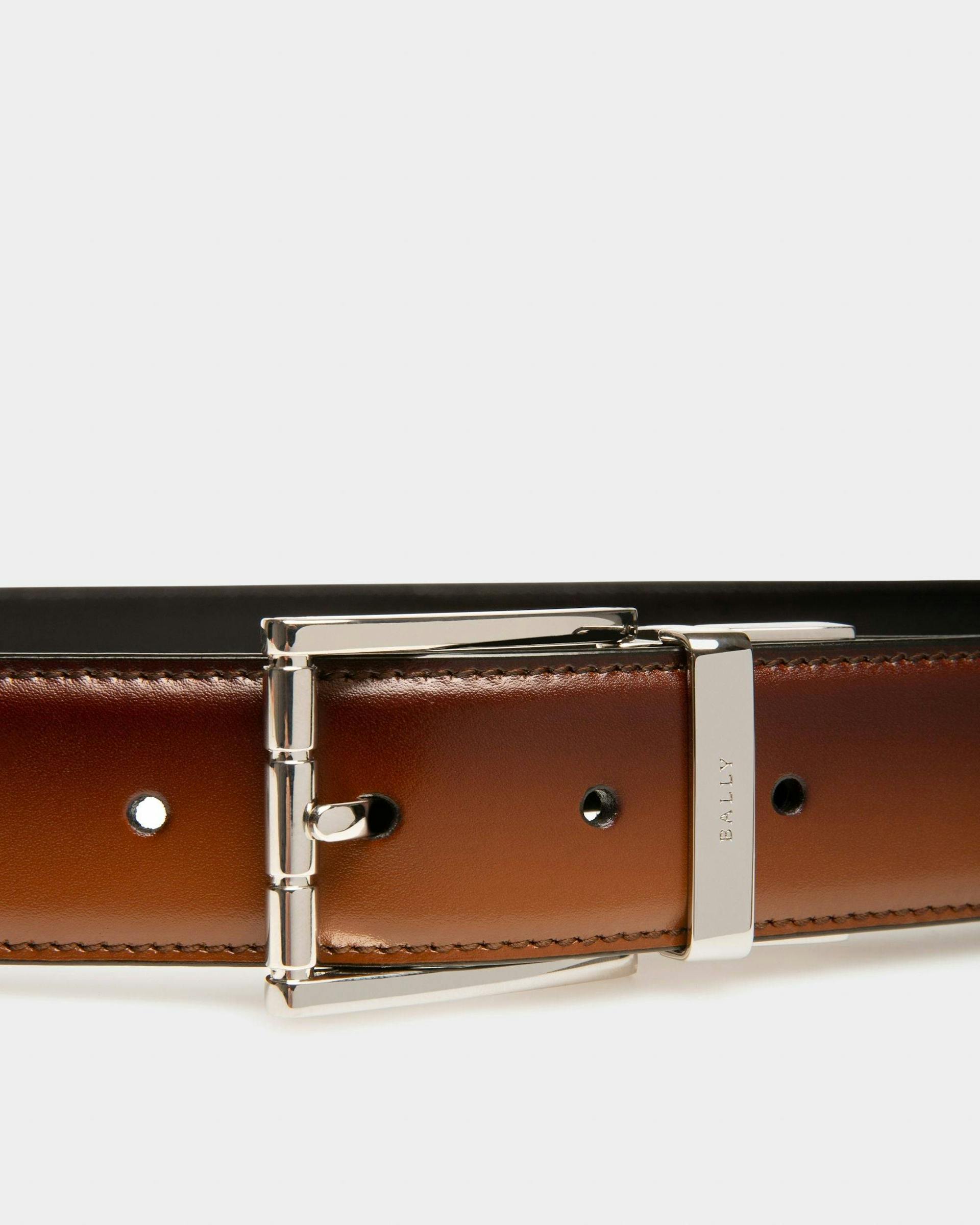 Astor Leather 35mm Belt In Brown - Men's - Bally - 03