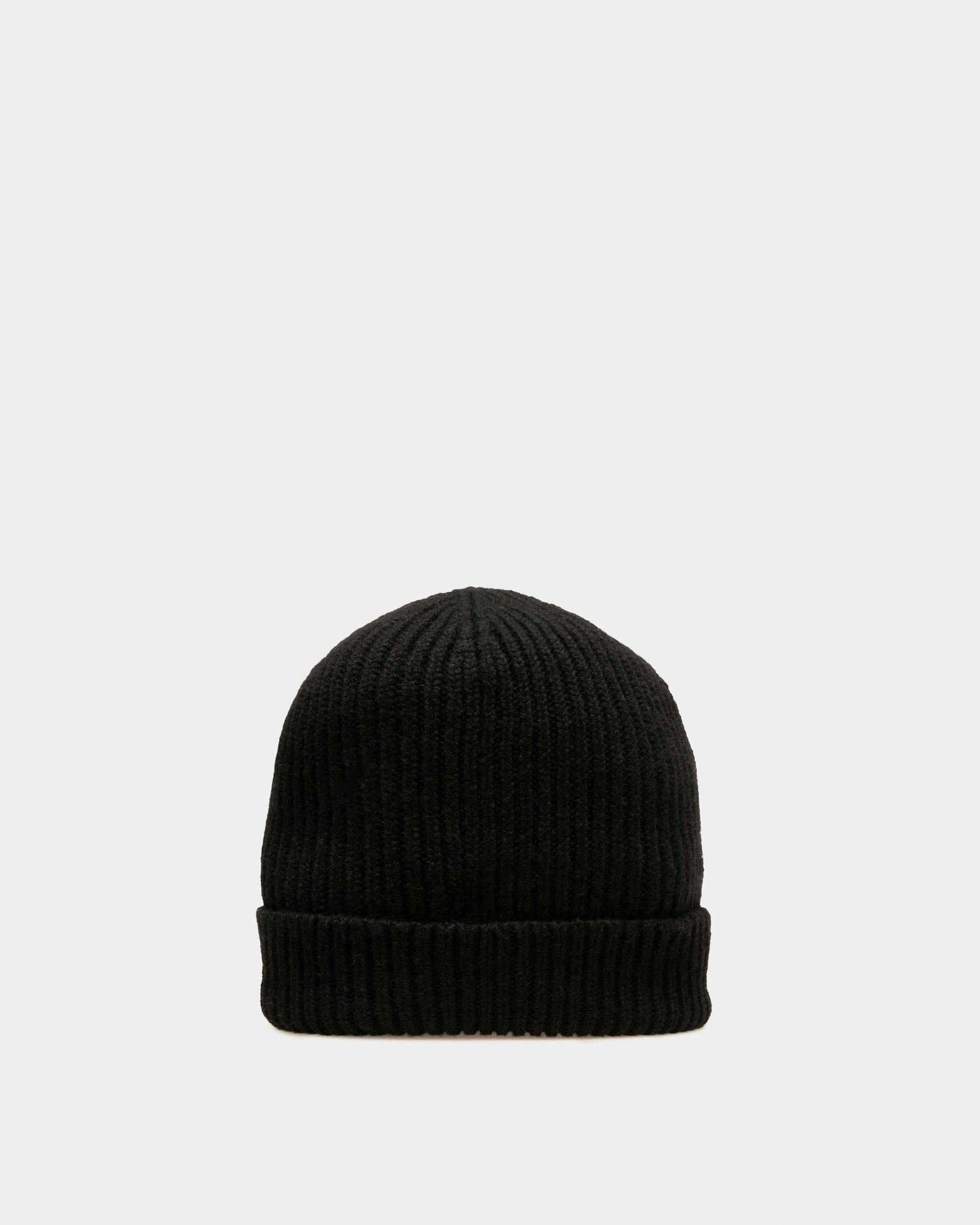 Eco-Cashmere Beanie Hat In Black - Men's - Bally - 03