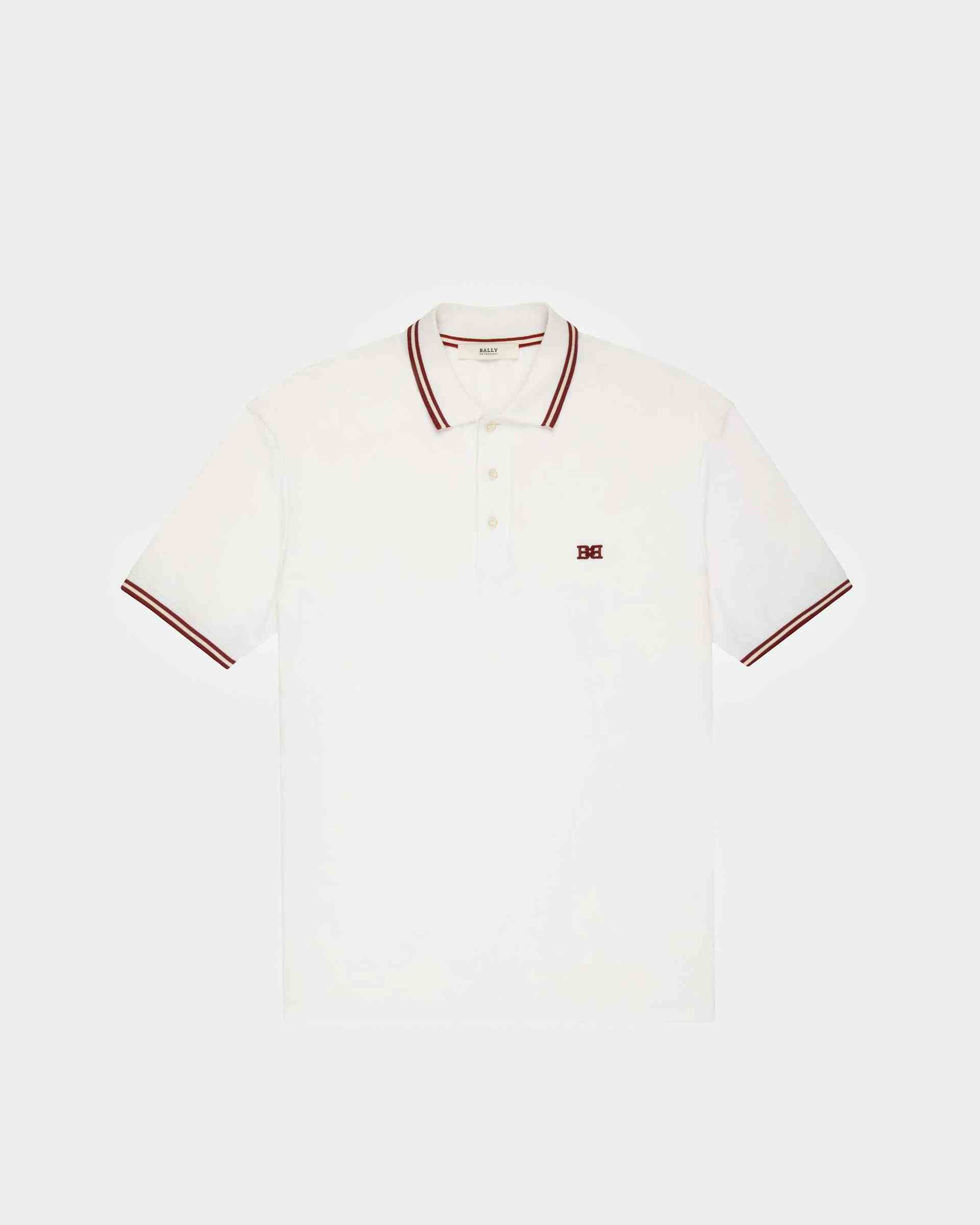 Cotton Polo Shirt In White - Men's - Bally