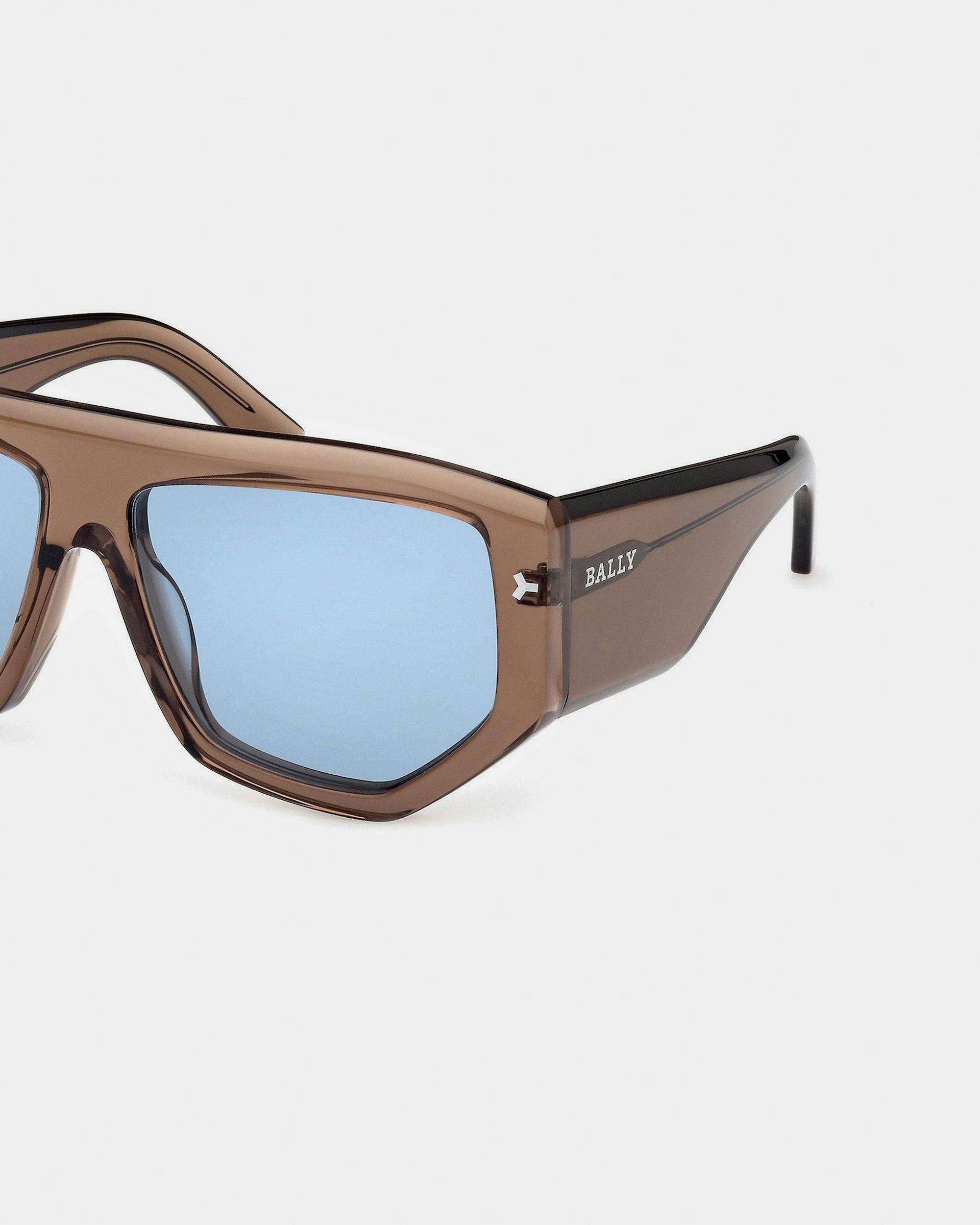 Meg Geometric Full Rim Sunglasses In Shiny Beige Plastic - OTHER - Bally - 03