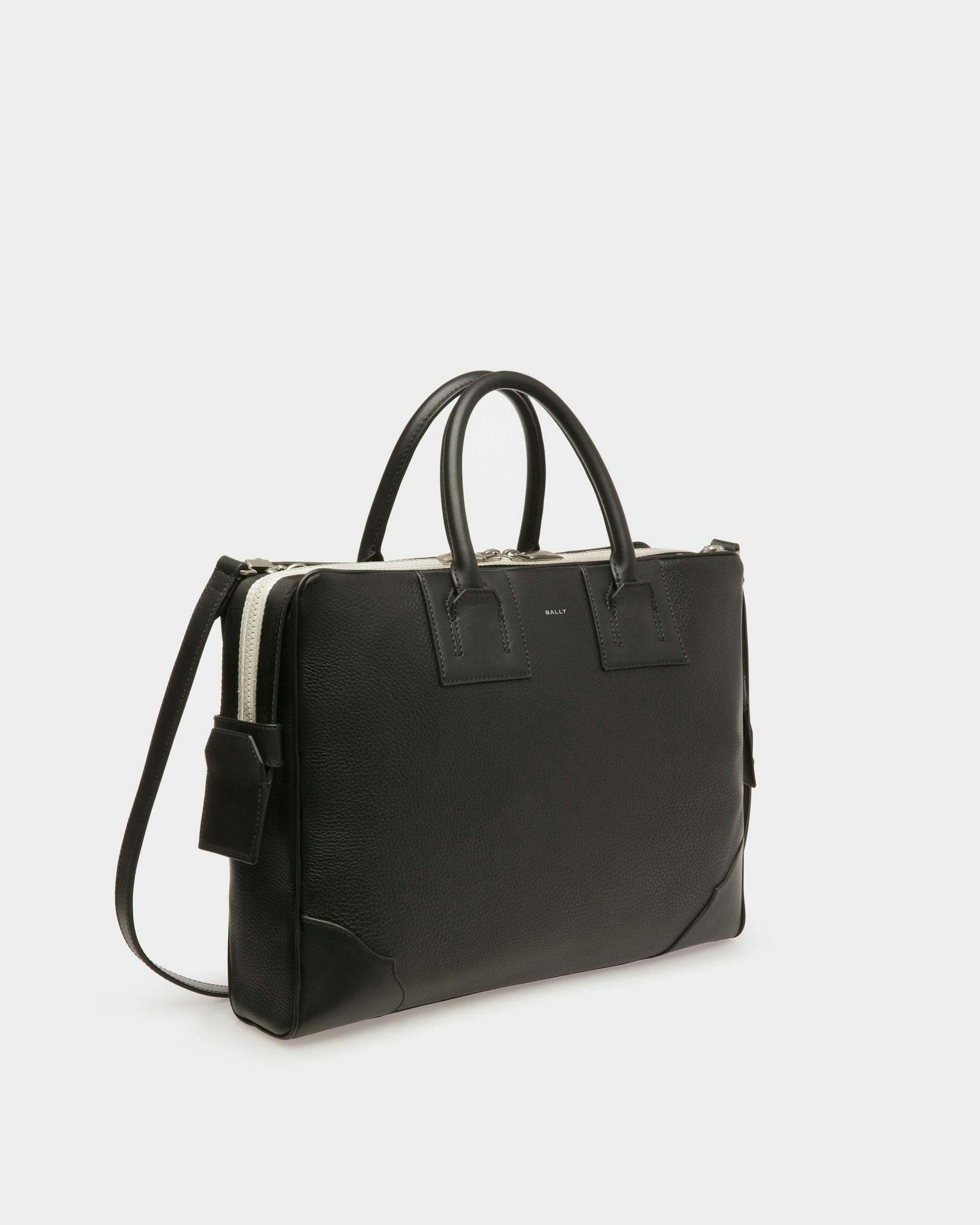 Ribbon Briefcase In Black Leather - Men's - Bally - 03