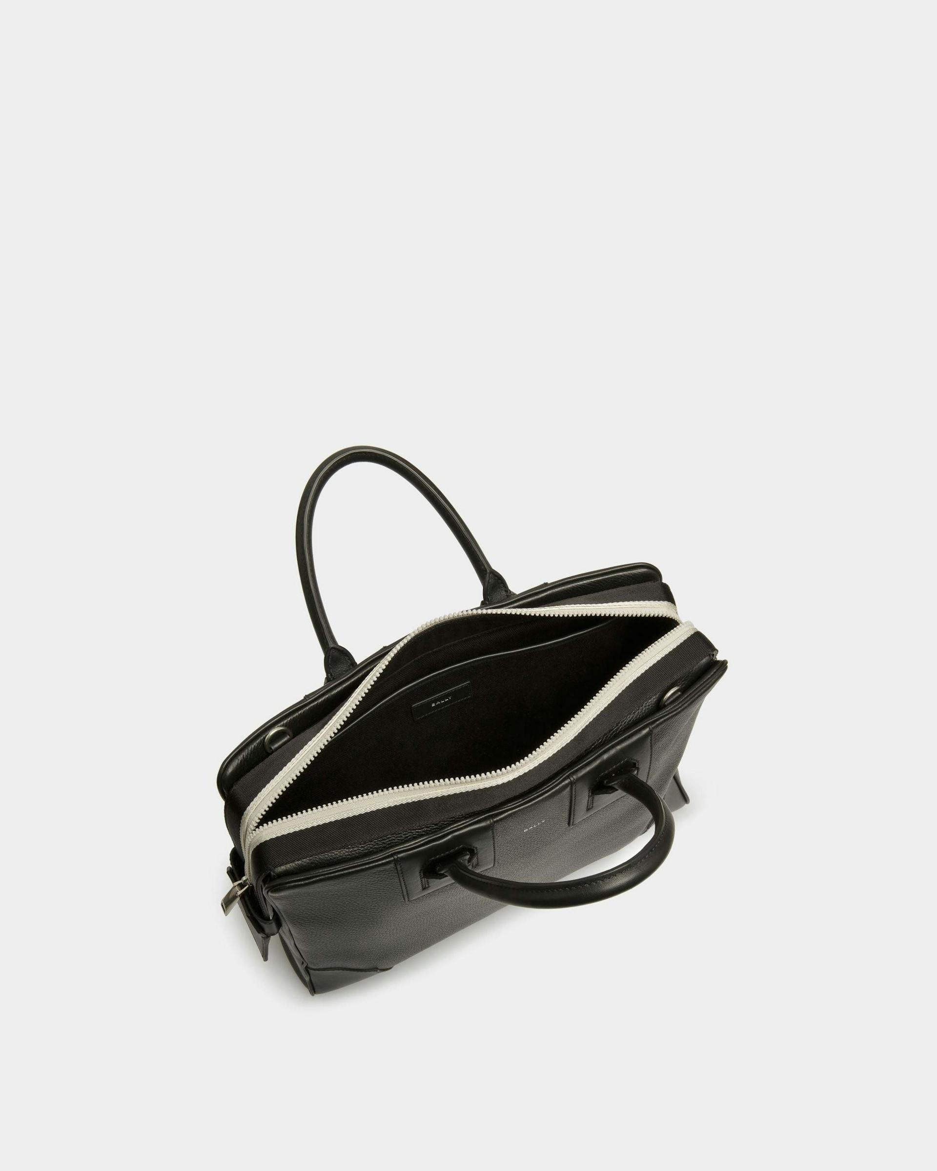 Ribbon Briefcase In Black Leather - Men's - Bally - 04