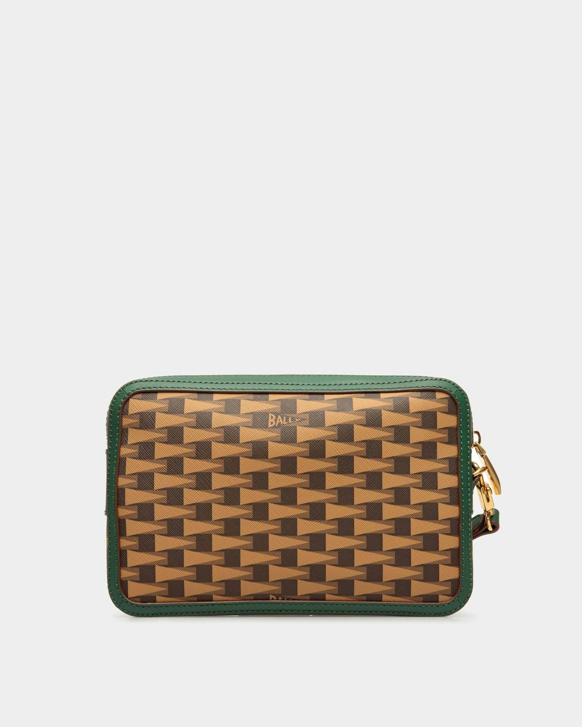 Pennant Clutch In Desert And Kelly Green Leather And TPU - Men's - Bally - 02