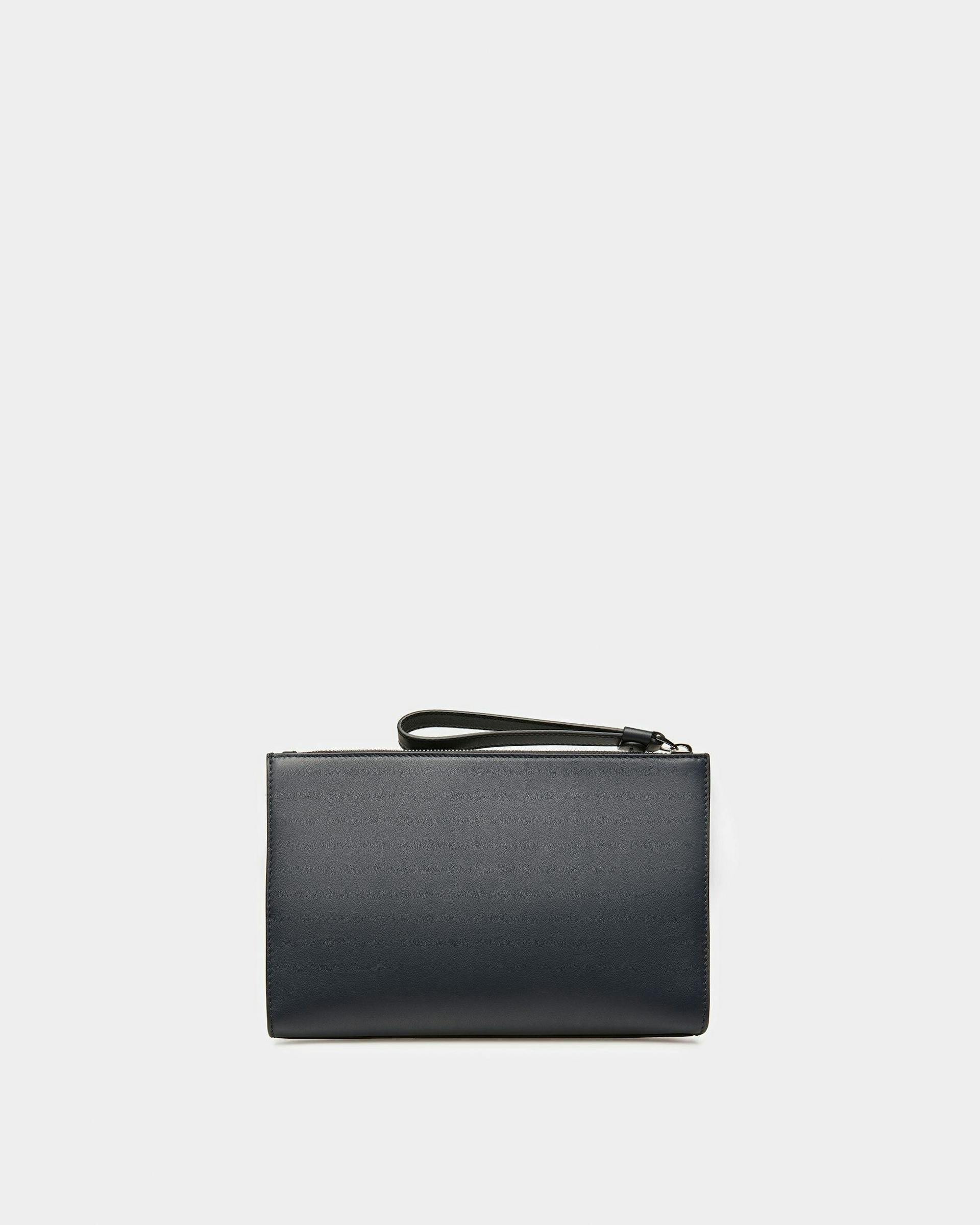 Haig Leather Clutch In Midnight Blue And Light Blue - Men's - Bally - 03