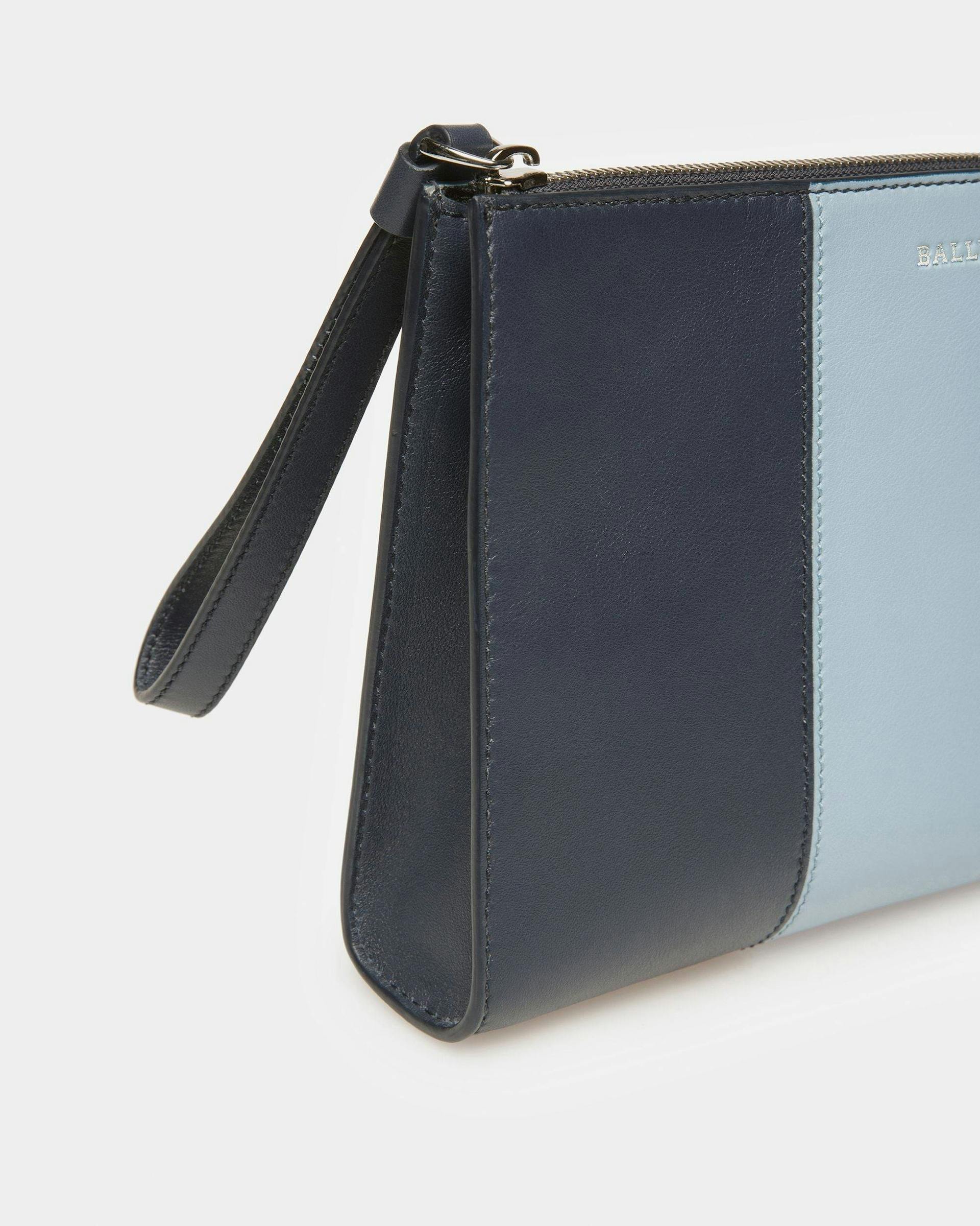 Haig Leather Clutch In Midnight Blue And Light Blue - Men's - Bally - 05