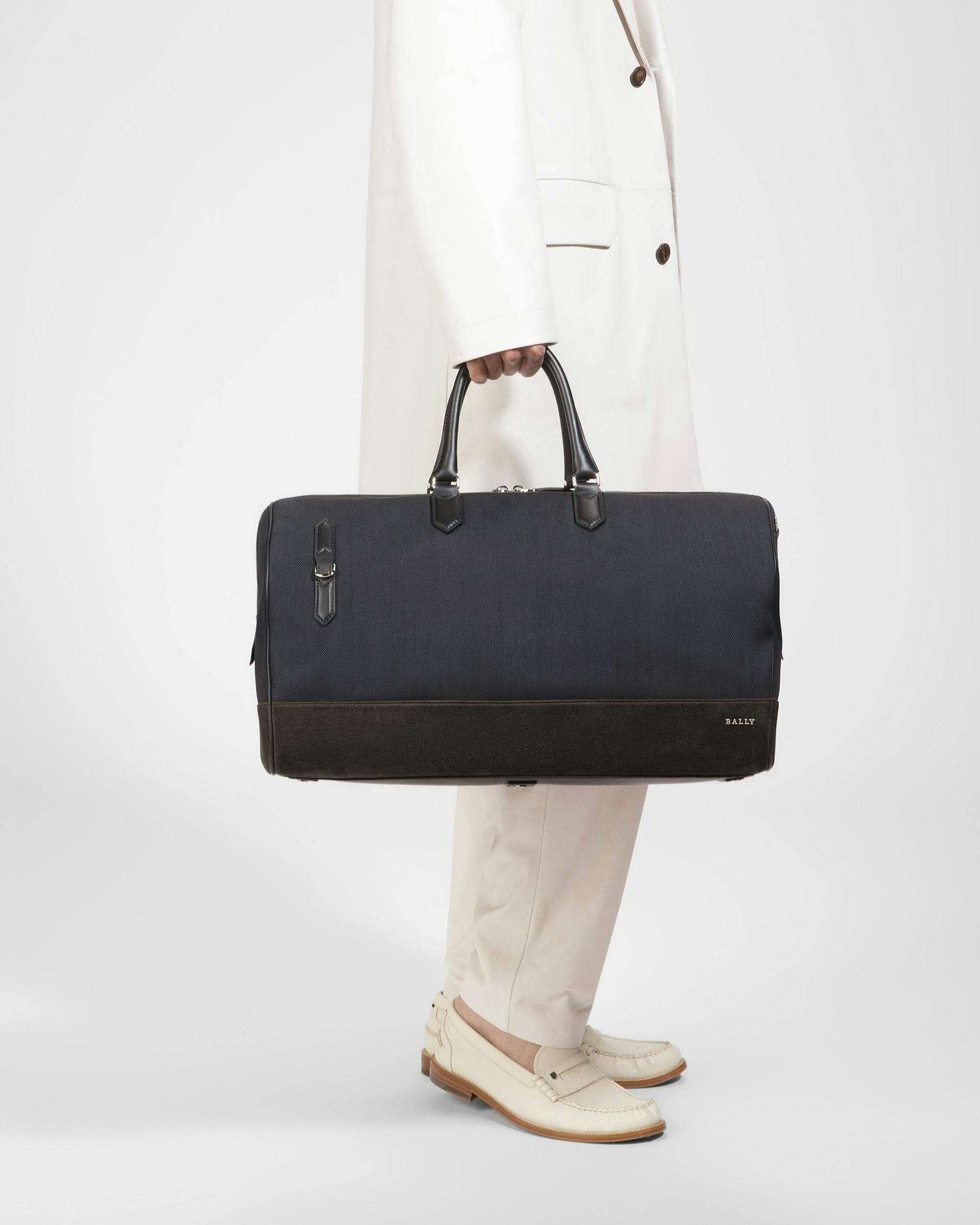 Caius Leather And Nylon Weekender Bag In Midnight - Men's - Bally - 07