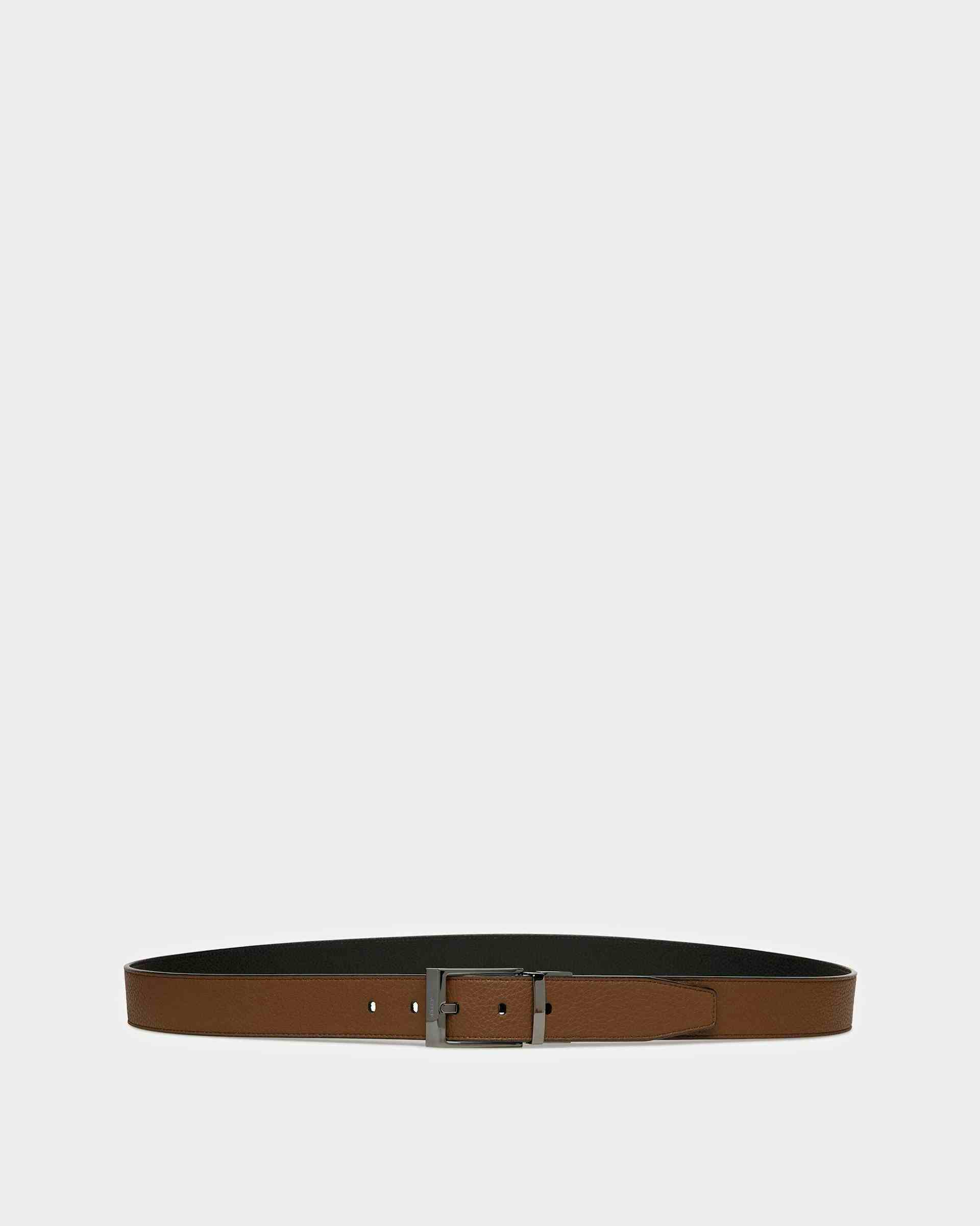 Shiff Leather Belt In Brown And Black - Men's - Bally