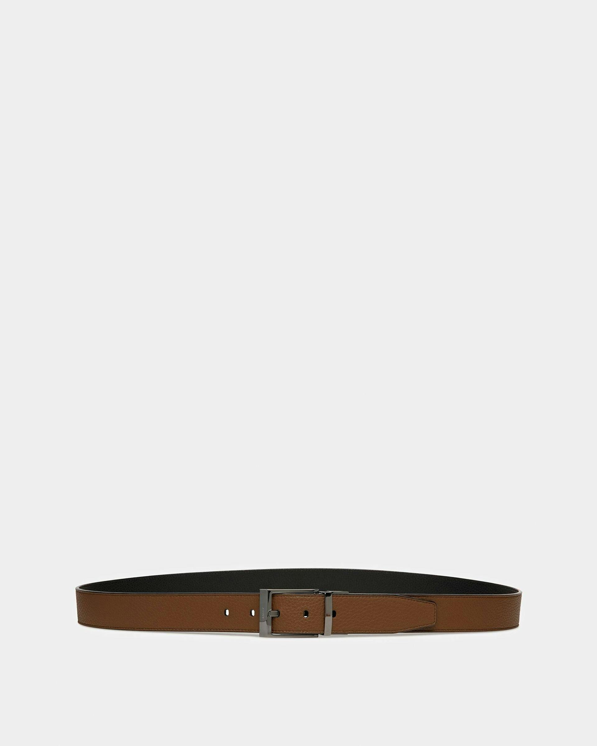 Shiff Leather Belt In Brown And Black - Men's - Bally - 01