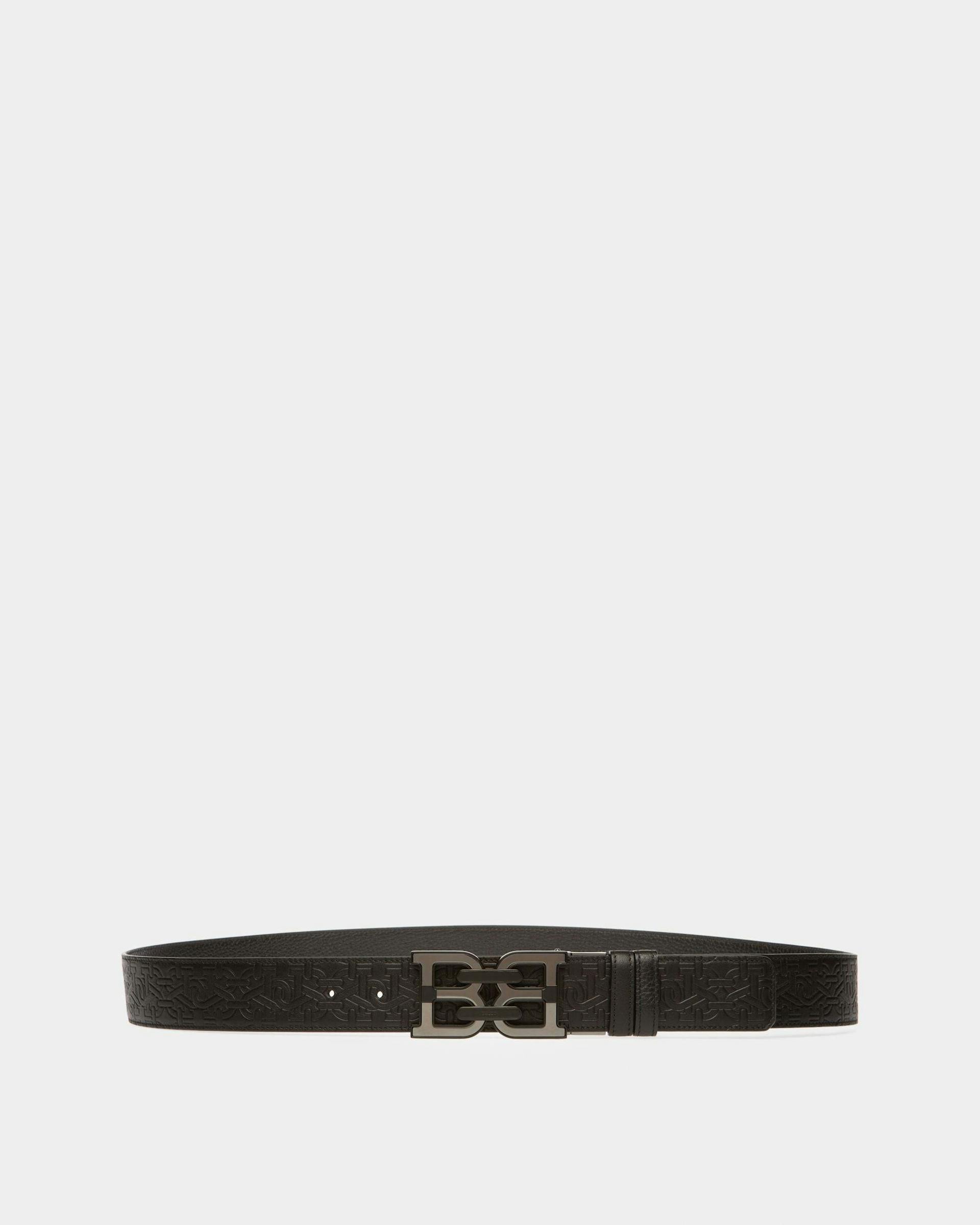 B-Chain Leather 40Mm Belt In Black - Men's - Bally - 01