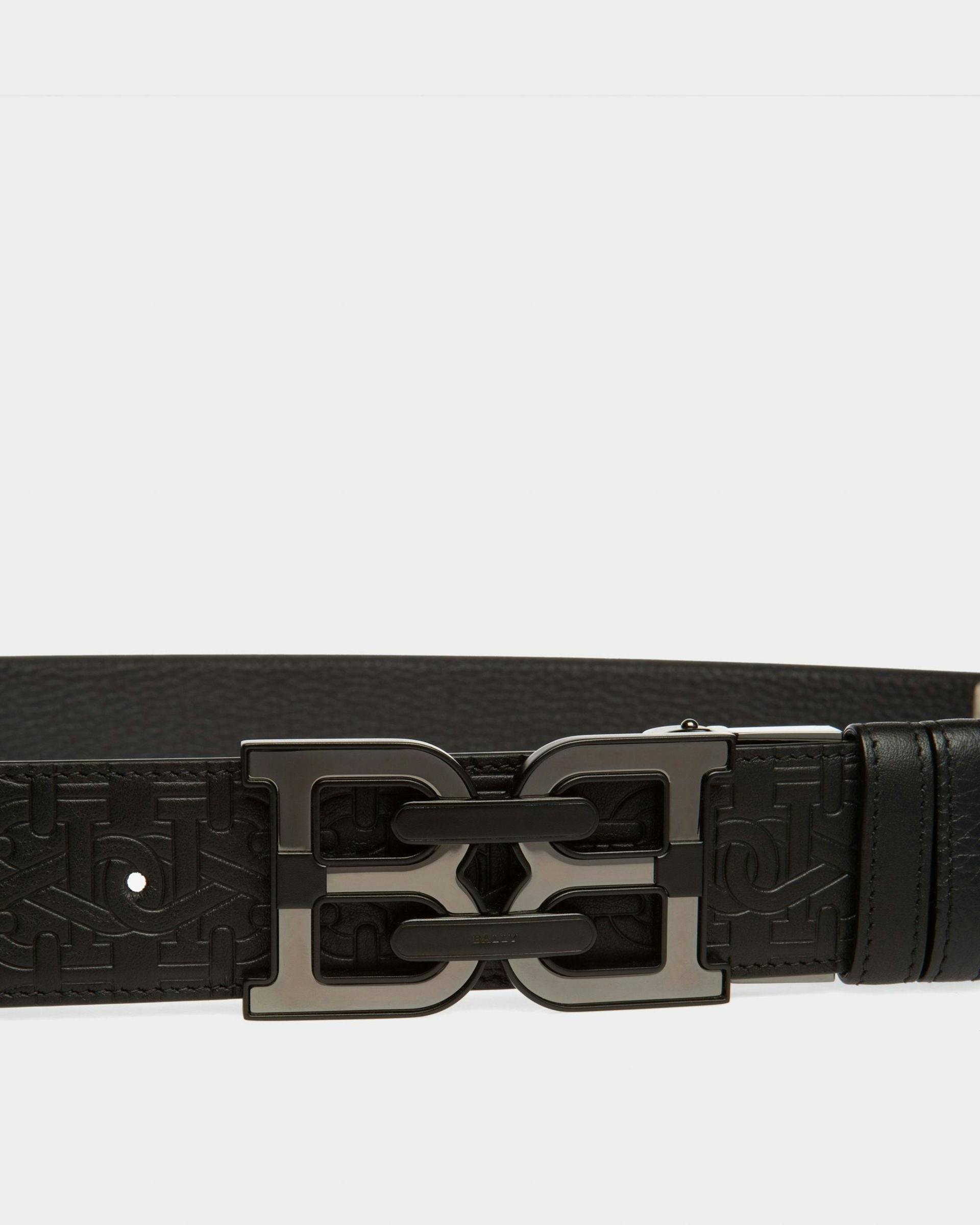 B-Chain Leather 40Mm Belt In Black - Men's - Bally - 03