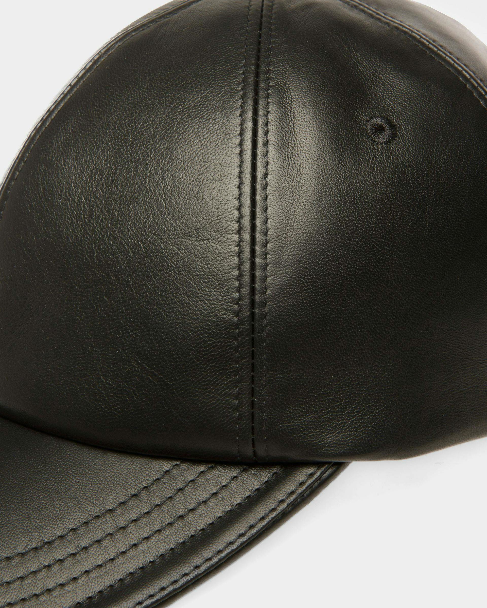 Baseball Cap In Black Leather - Men's - Bally - 03