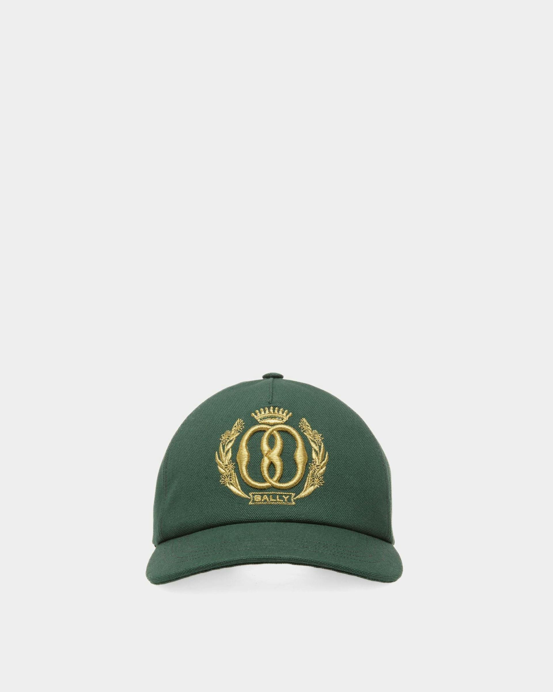 Emblem Baseball Hat In Green Cotton - Men's - Bally - 01