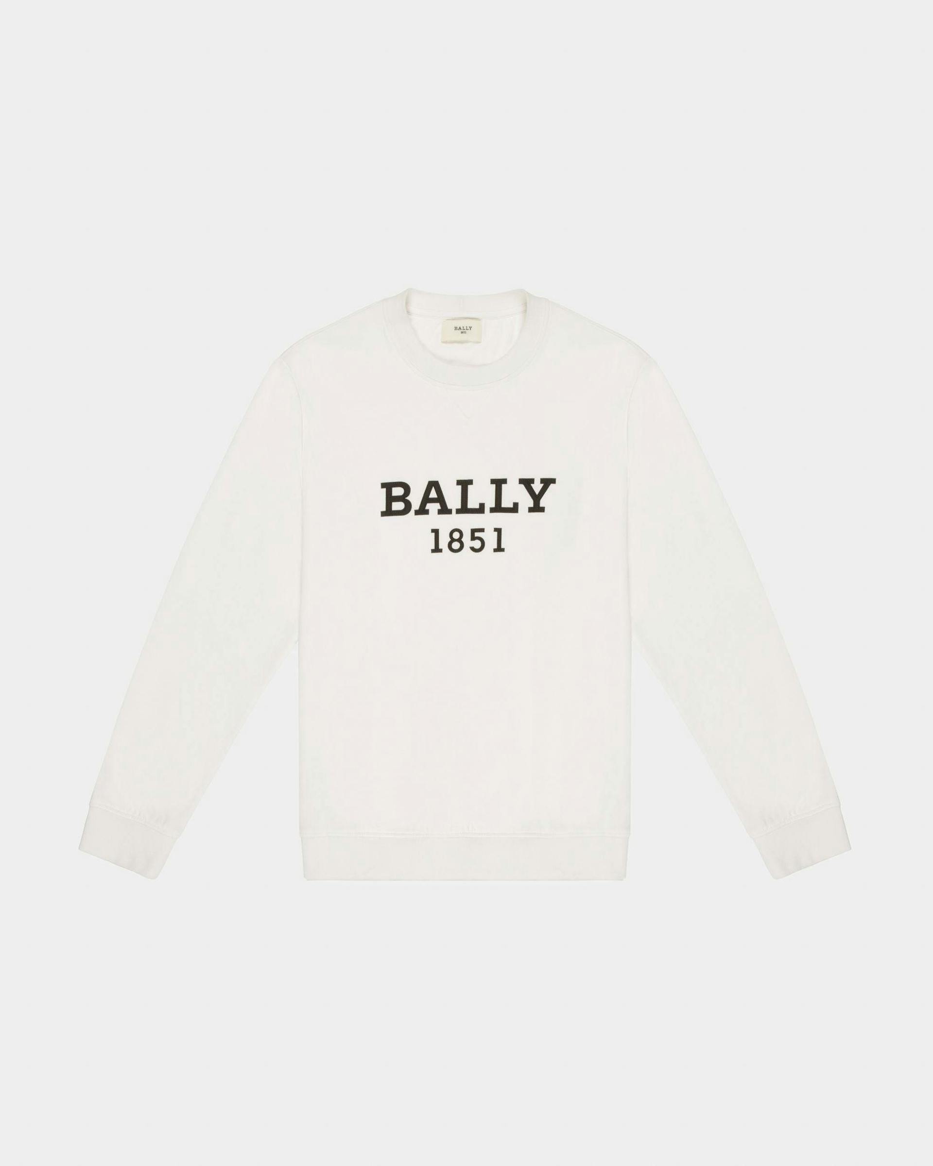 Organic Cotton Sweatshirt In White - Men's - Bally - 01