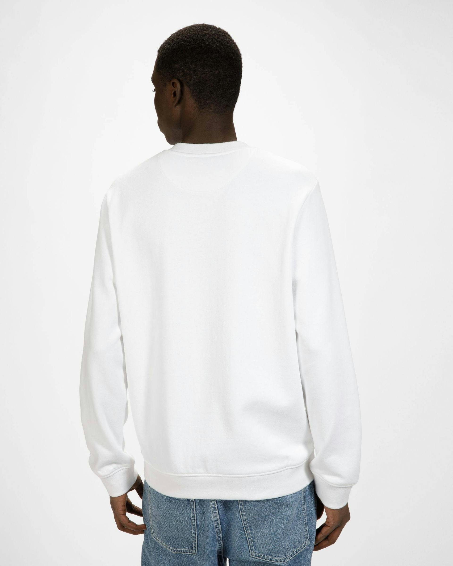 Organic Cotton Sweatshirt In White - Men's - Bally - 03