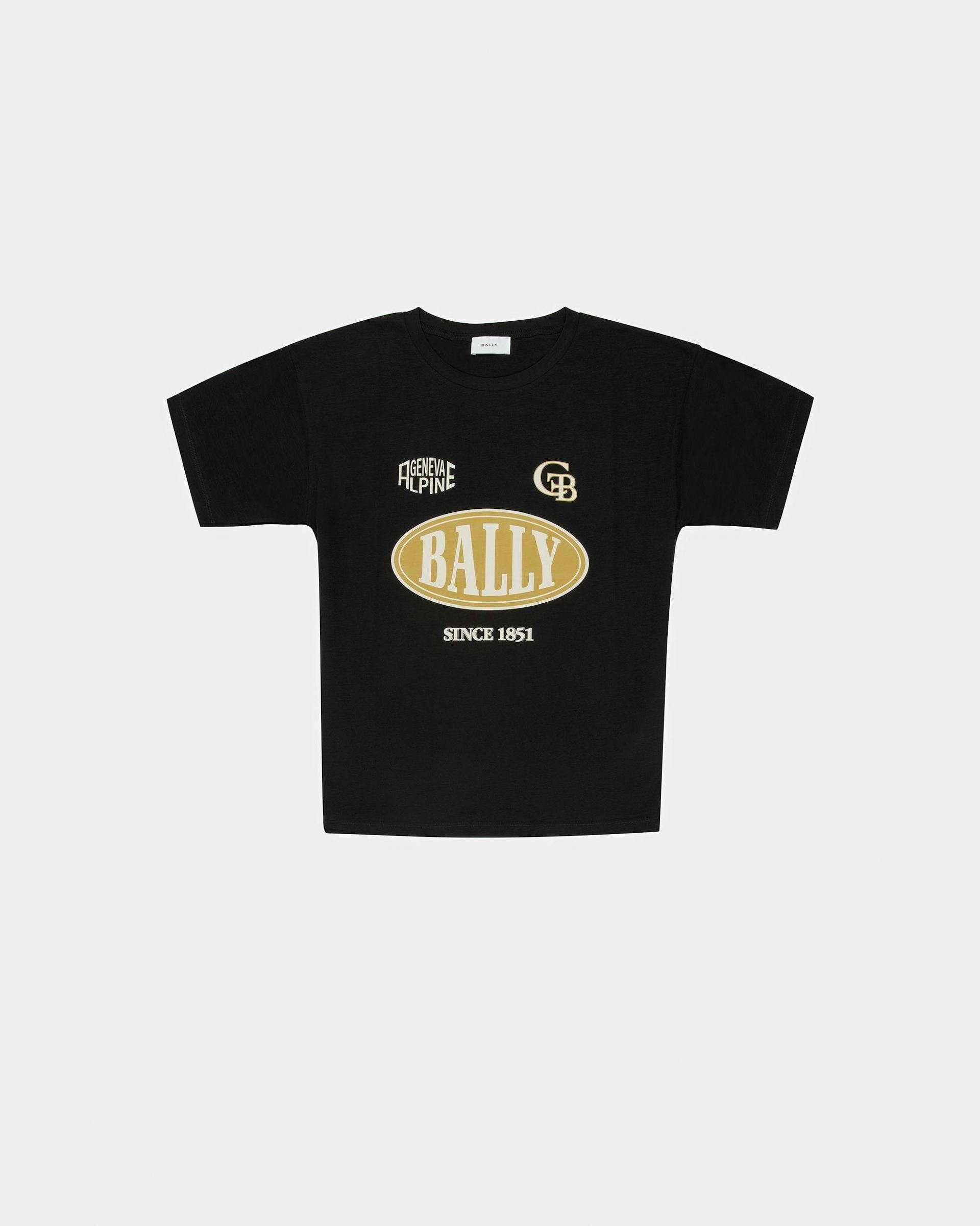 Cotton Printed T-Shirt In Black - Men's - Bally - 01