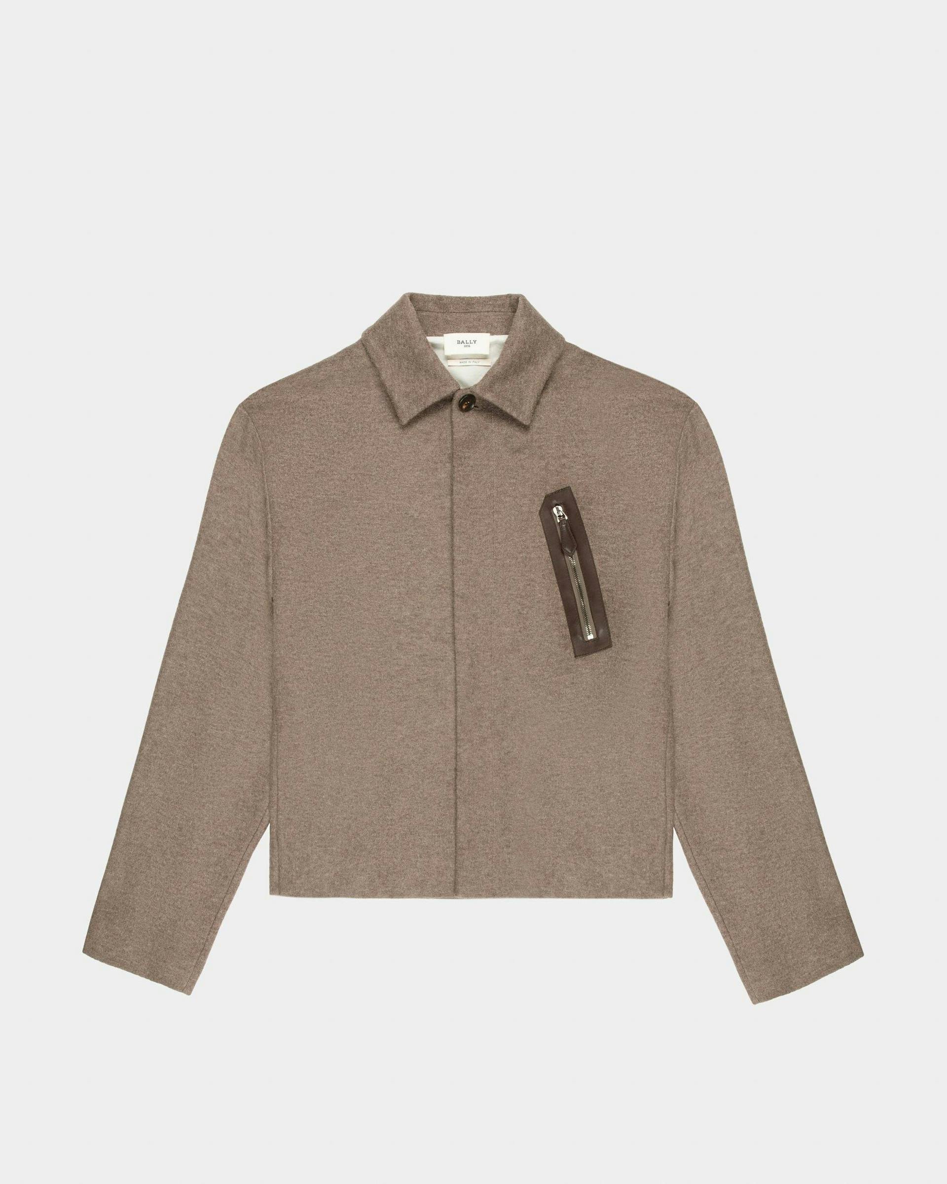 Wool Blend Jacket In Taupe - Men's - Bally - 04