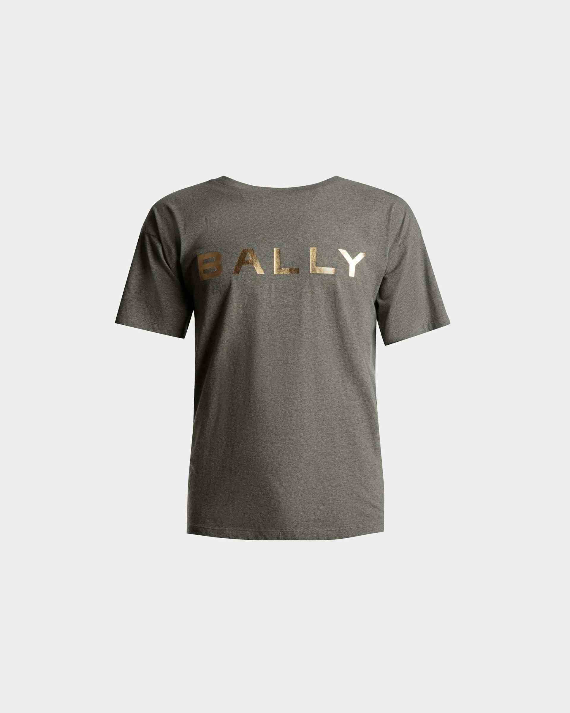 Logo T-Shirt In Grey Melange Cotton - Men's - Bally