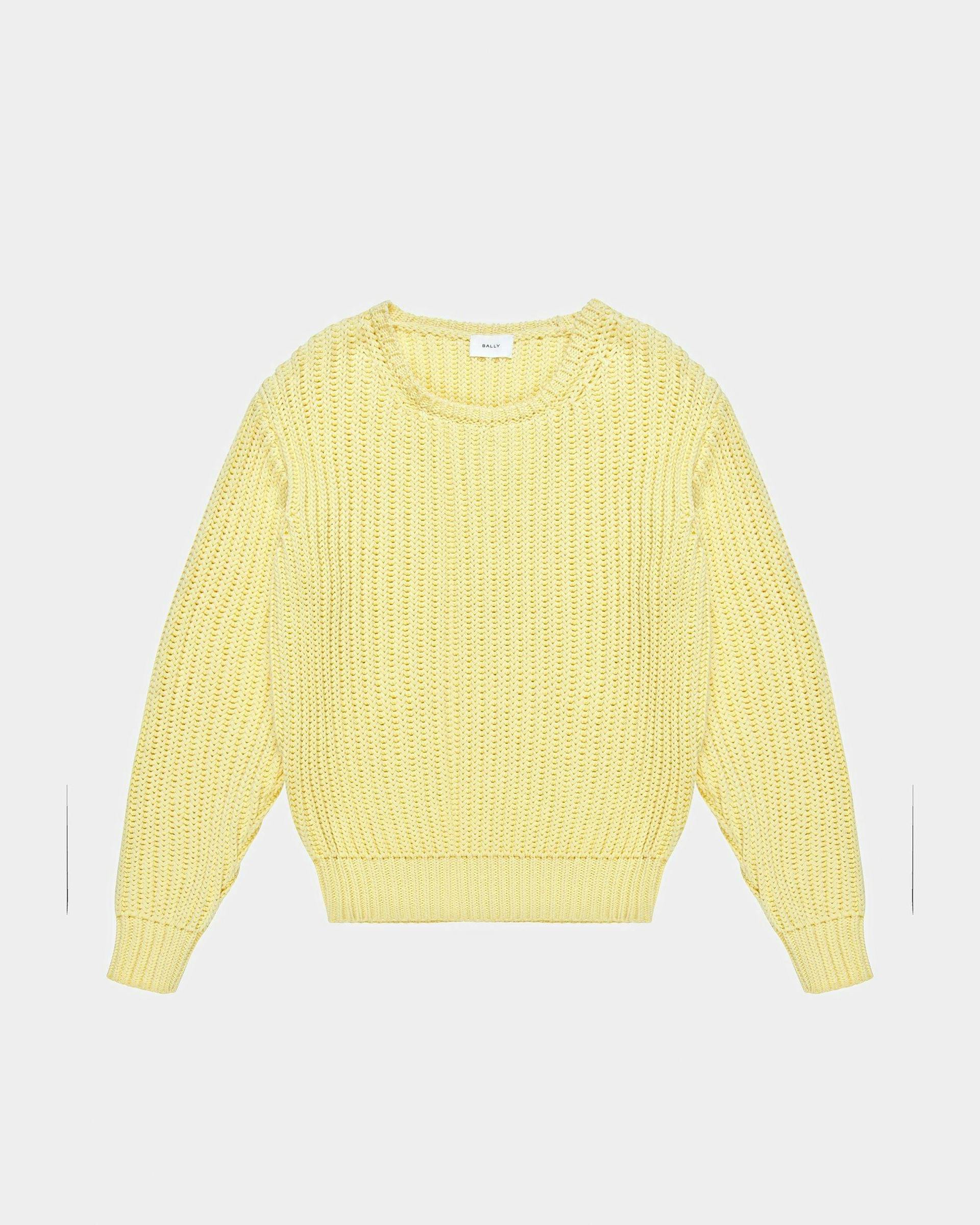 Cotton Knitted Crew Neck In Yellow - Men's - Bally - 06