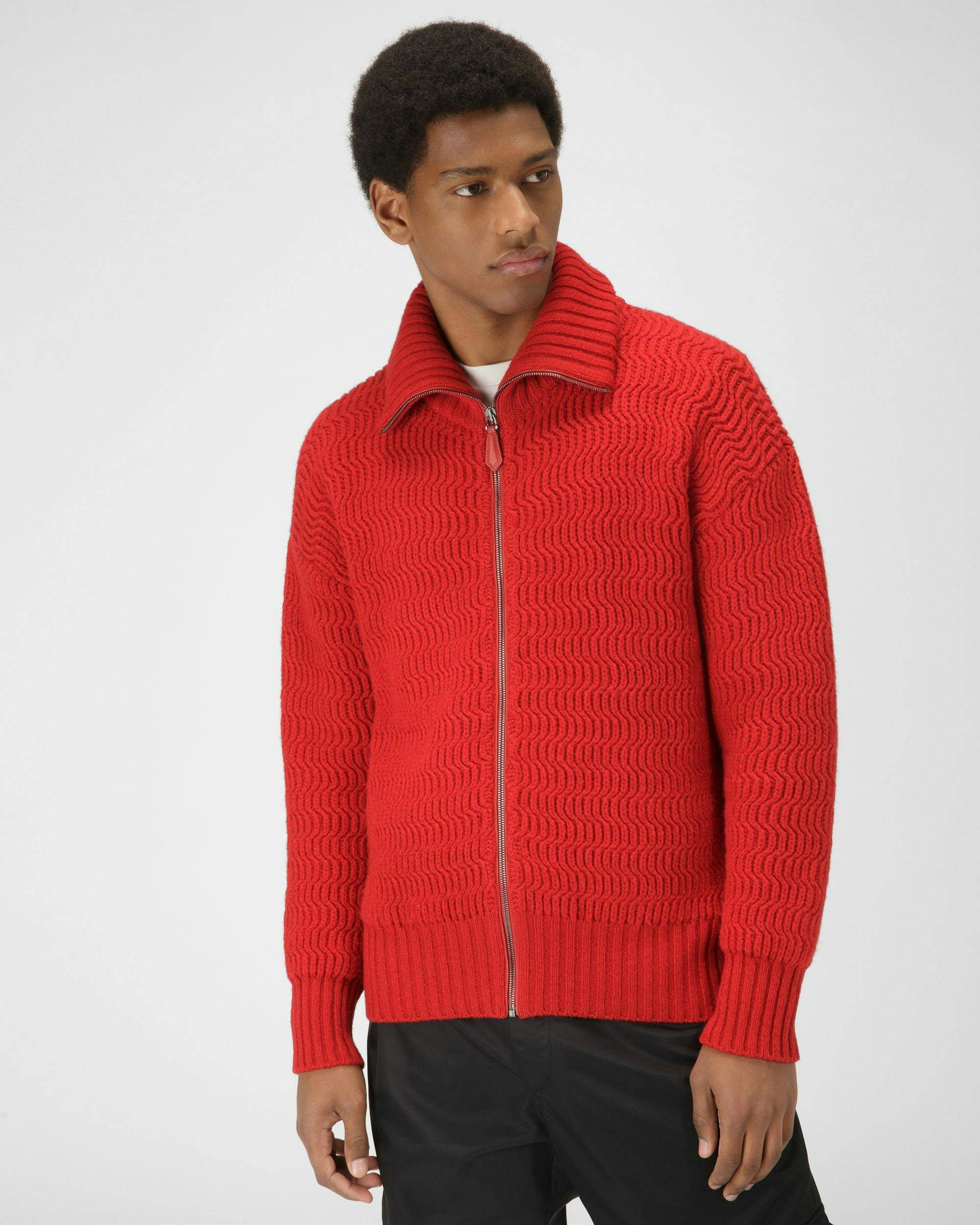 Wool & Cashmere Rollneck In Red - Men's - Bally - 01
