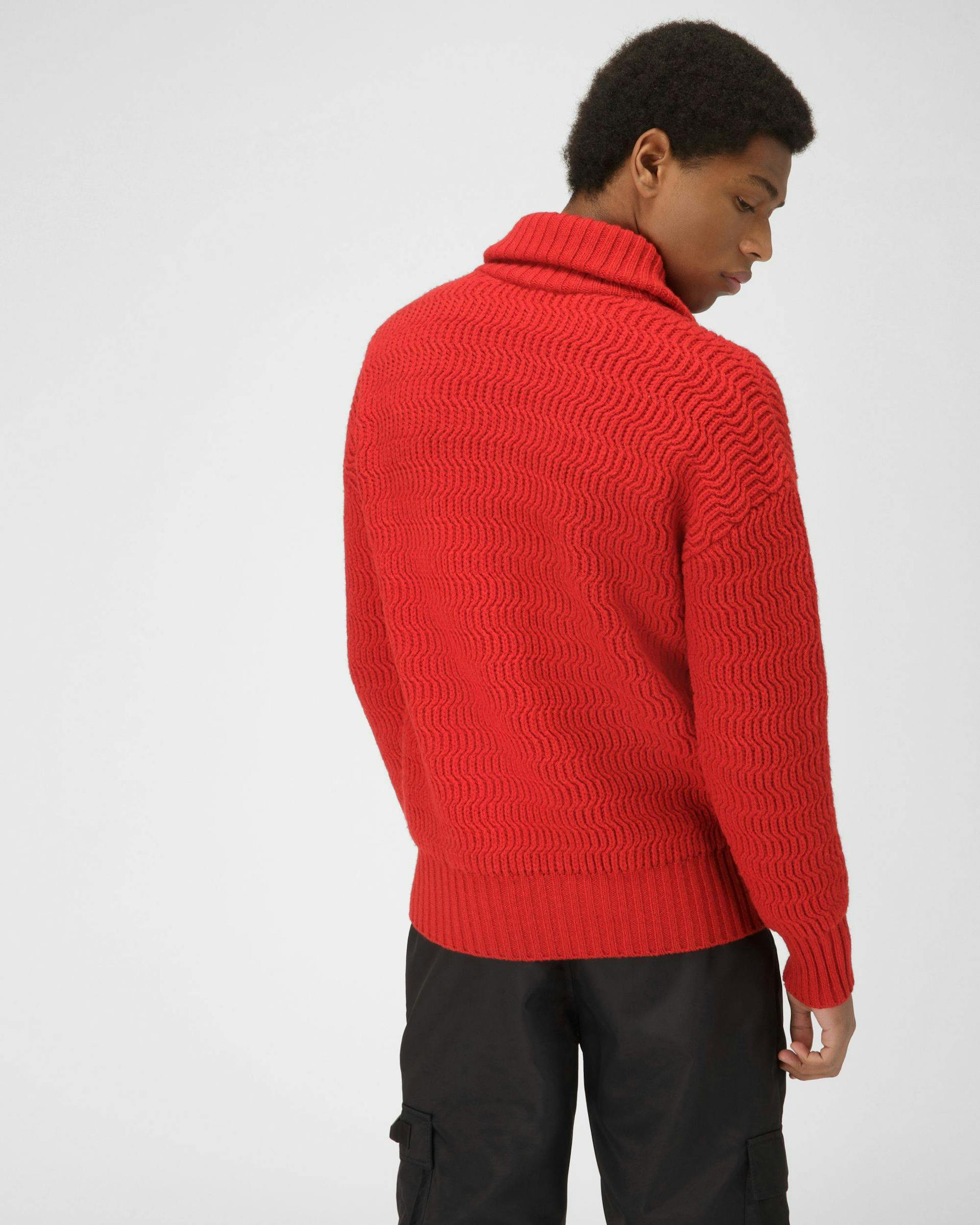 Wool & Cashmere Rollneck In Red - Men's - Bally - 03