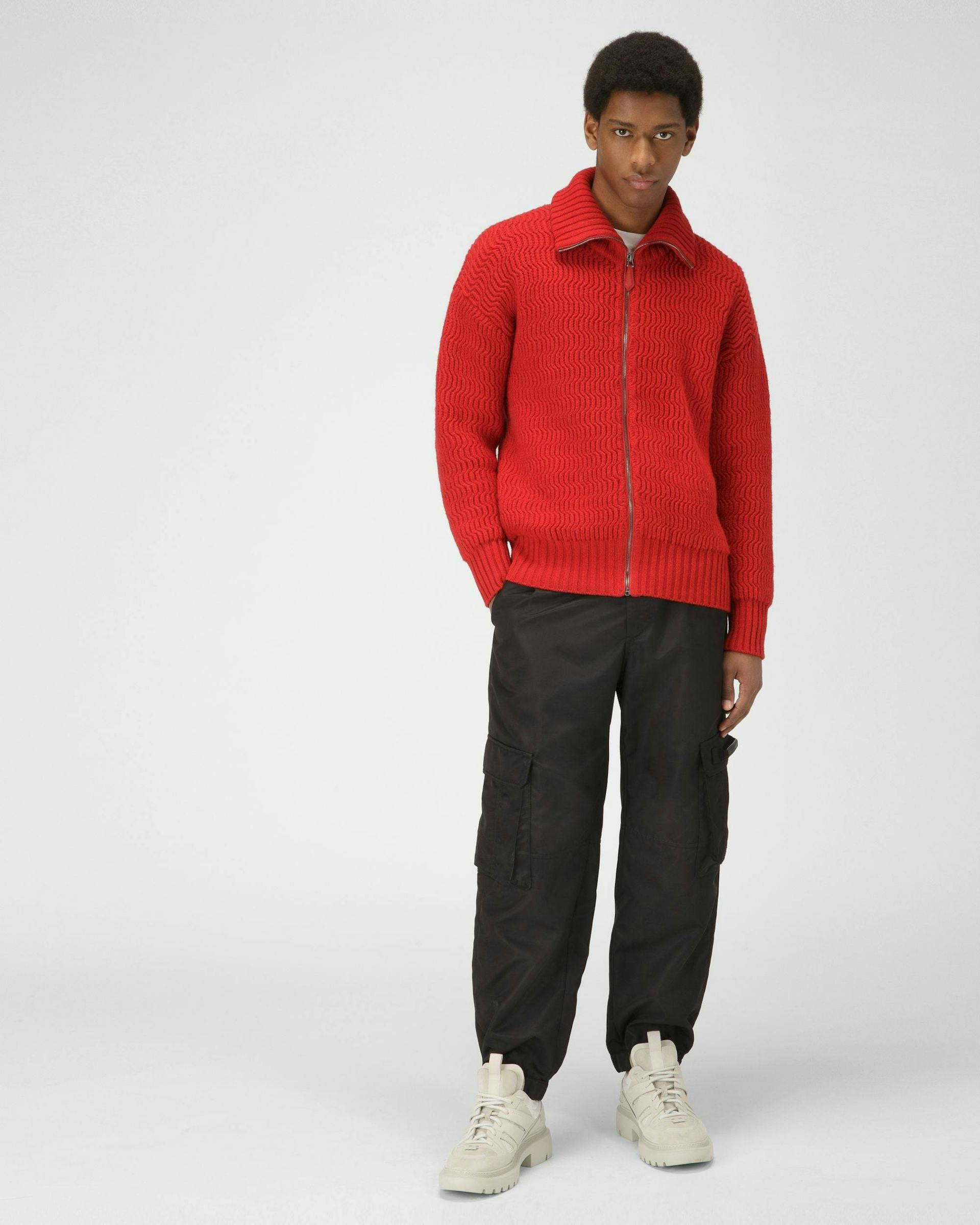 Wool & Cashmere Rollneck In Red - Men's - Bally - 05