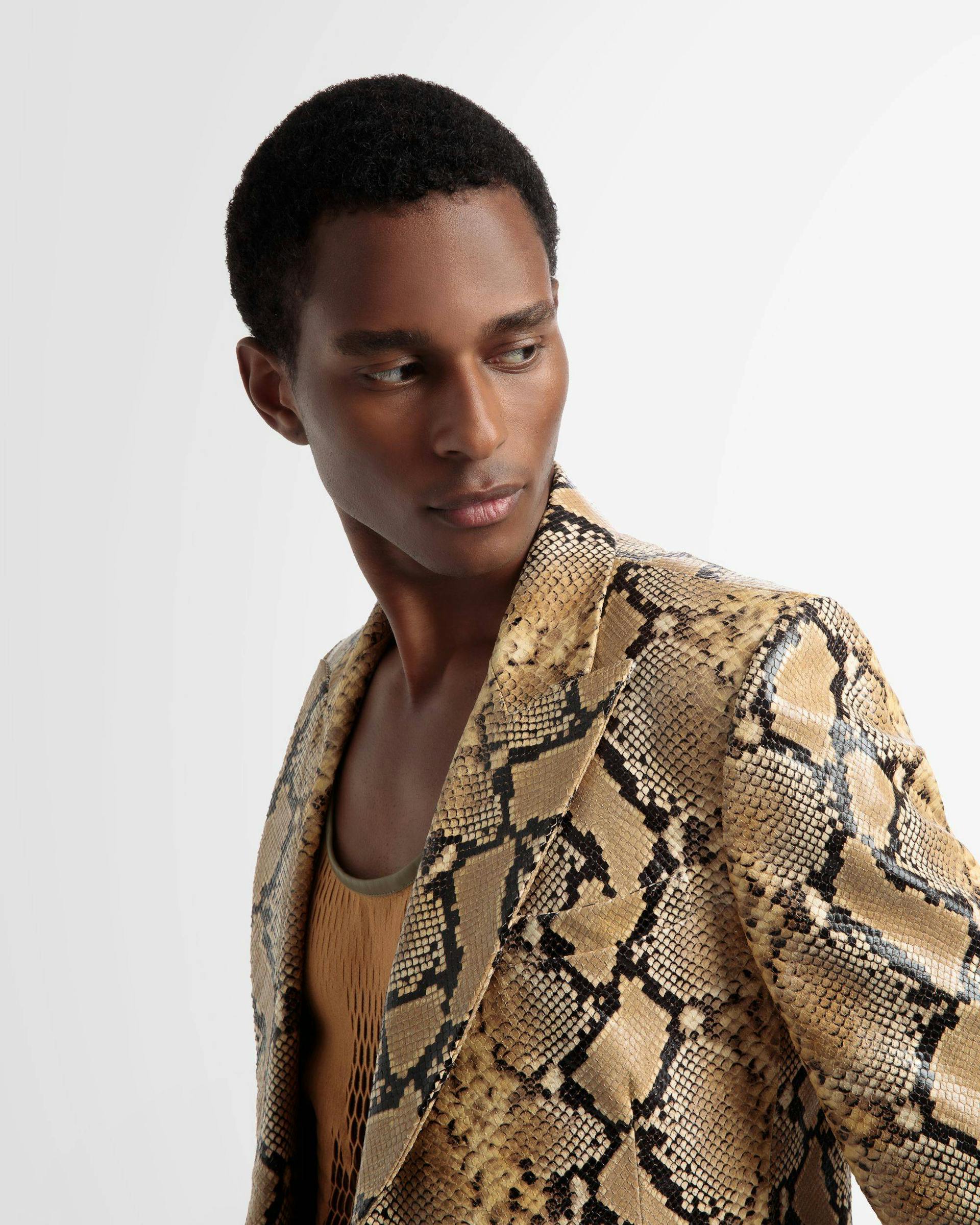 Single Breasted Blazer In Gold Leather - Men's - Bally - 03