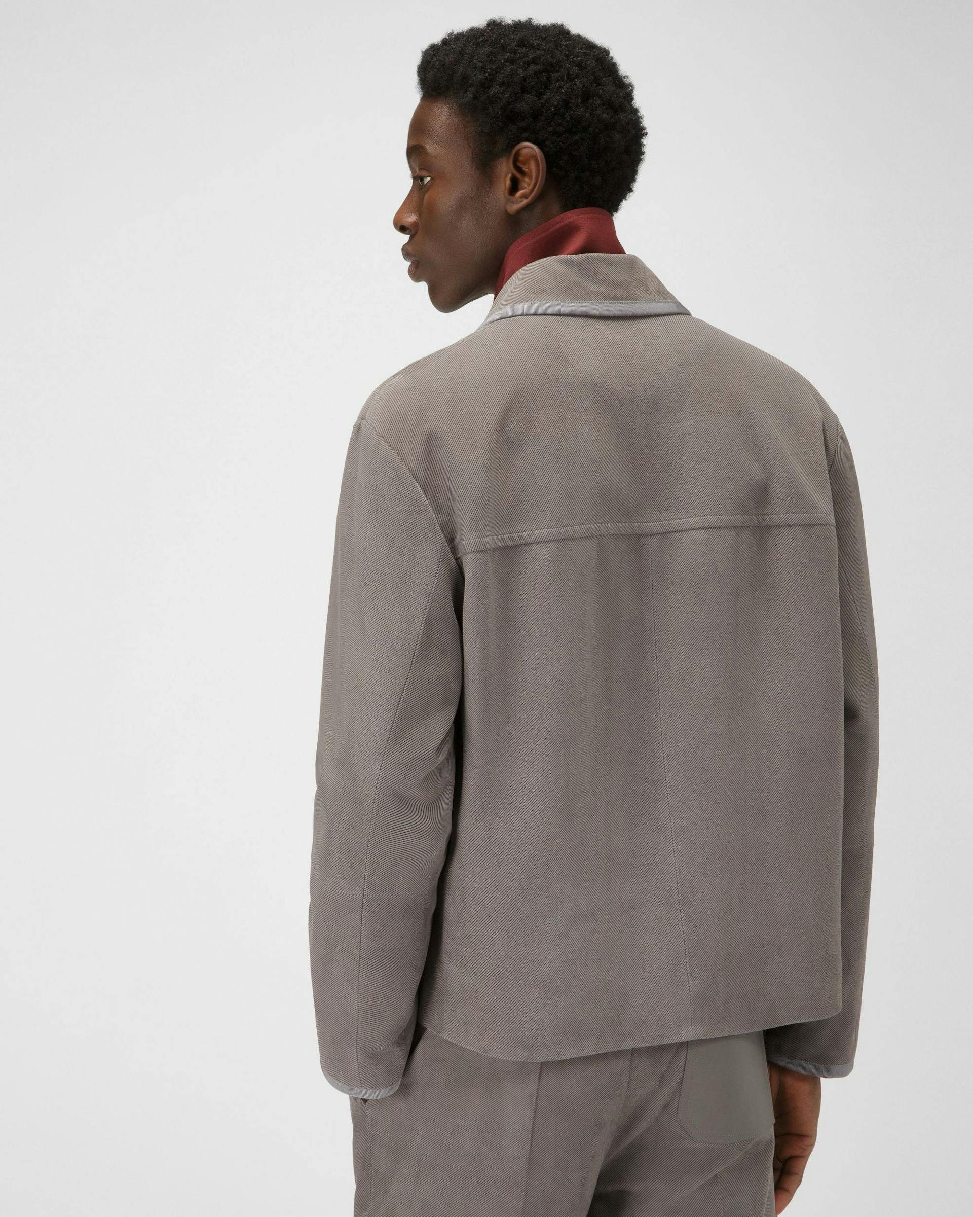 Leather Bomber Jacket In Grey - Men's - Bally - 03