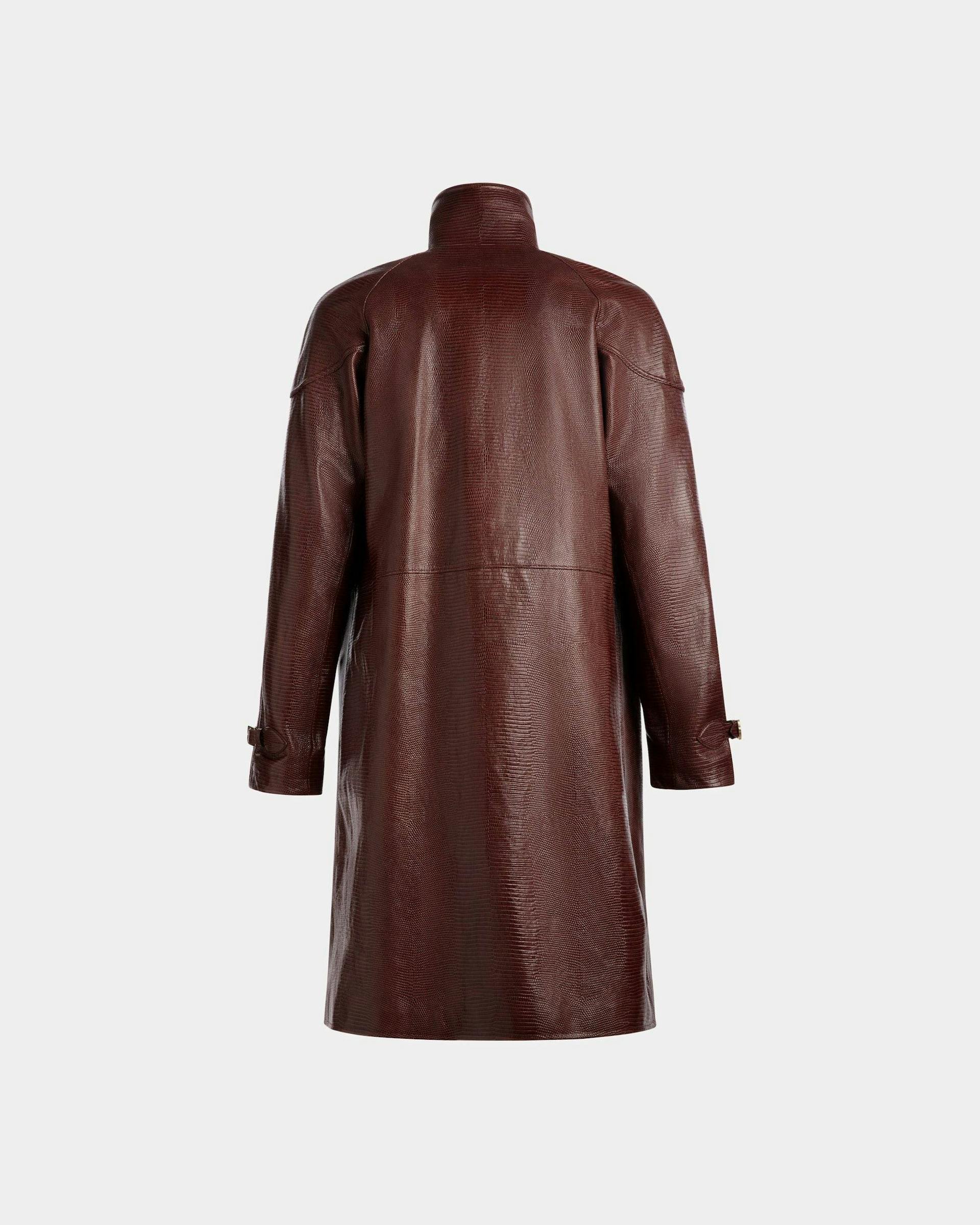 Pea Coat In Burgundy Leather - Men's - Bally - 07