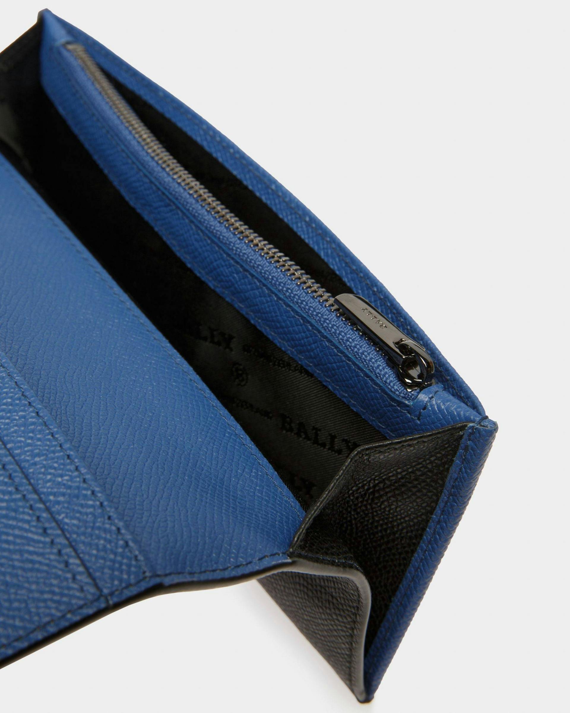 Baliro Leather Continental Wallet In Black & Blue - Men's - Bally - 04