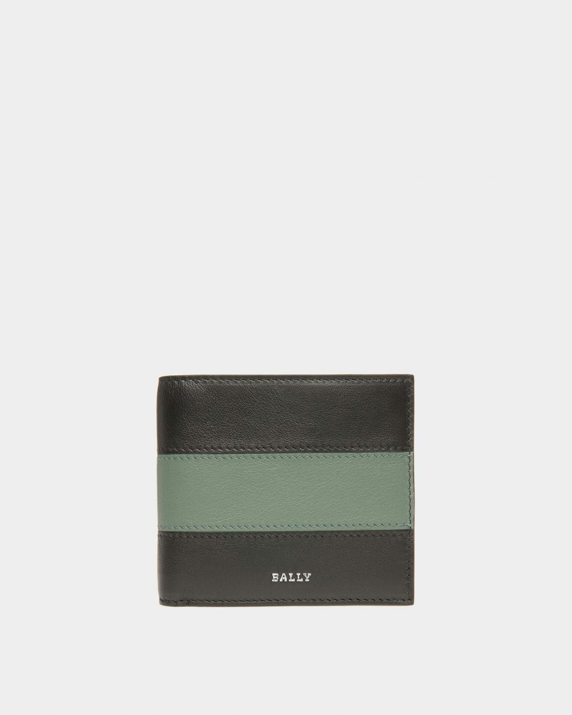 Brasai Leather Wallet In Black & Green - Men's - Bally - 01