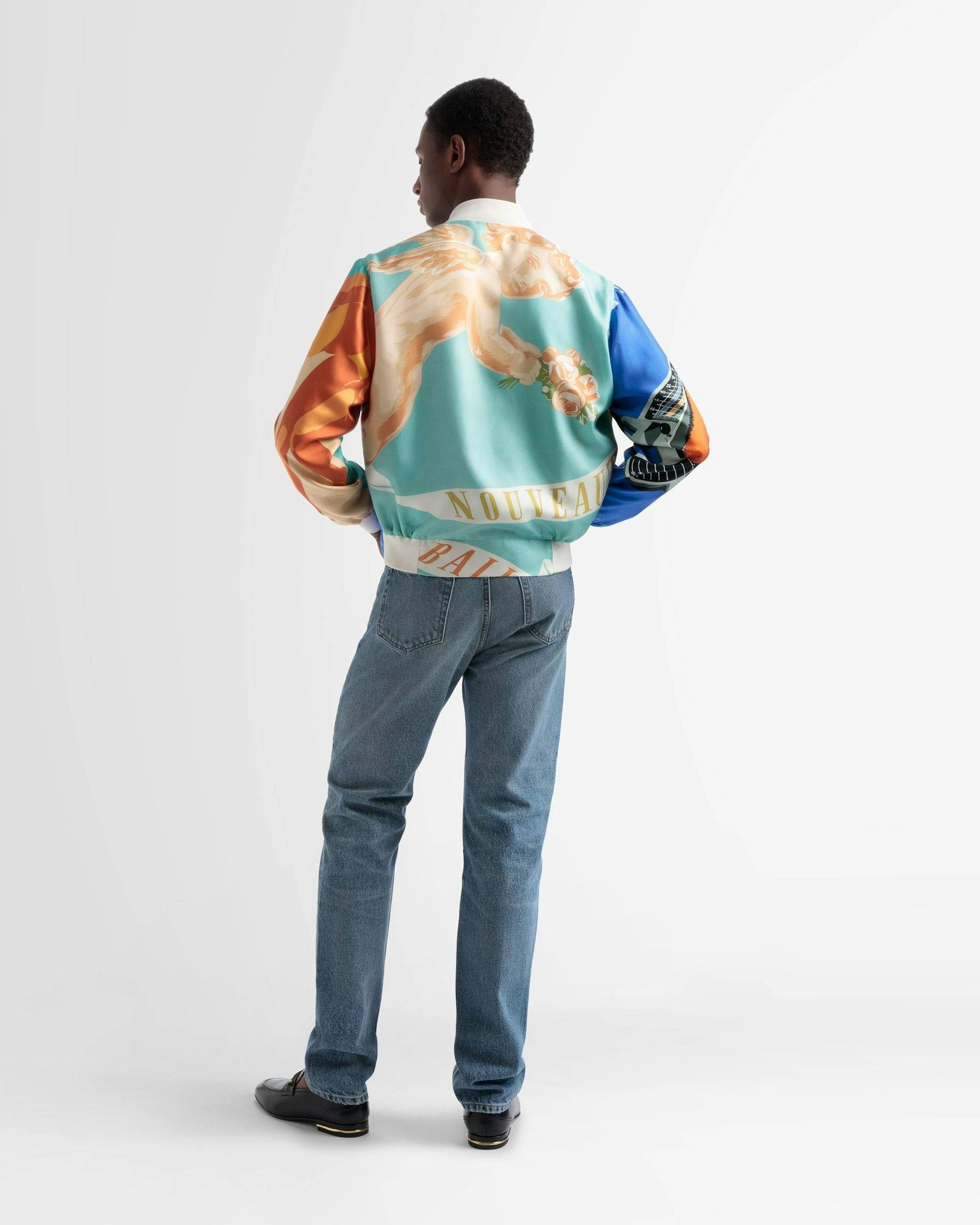 Silk Printed Bomber Jacket In Multicolour - Men's - Bally - 05