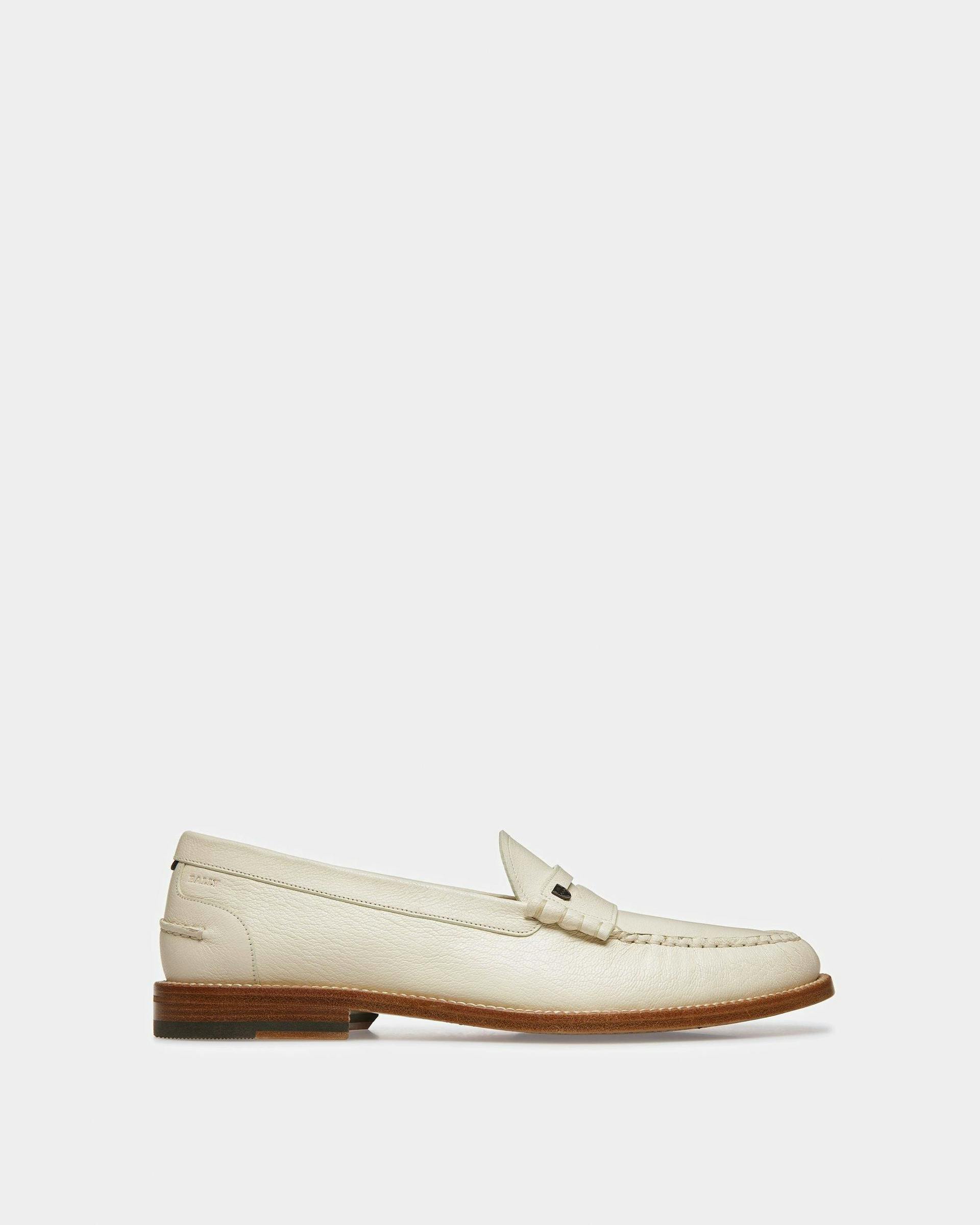 Ron Leather Moccasins In Bone - Men's - Bally - 01