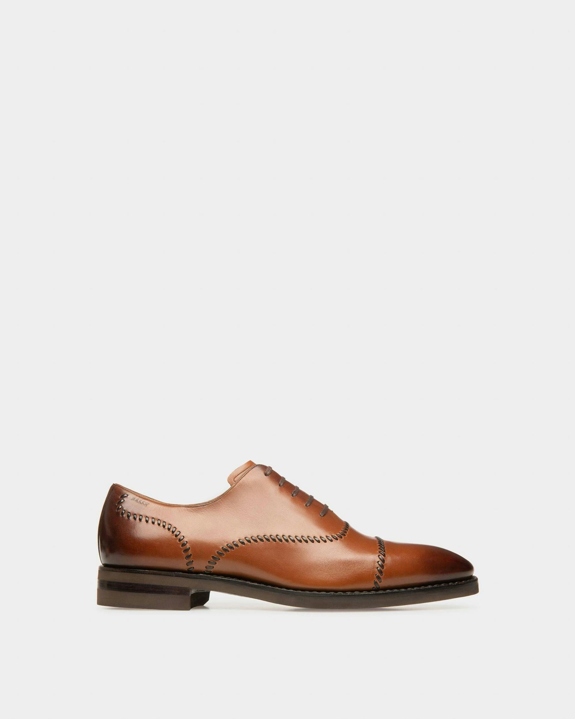 Scleyr Leather Oxfords In Brown - Men's - Bally - 01