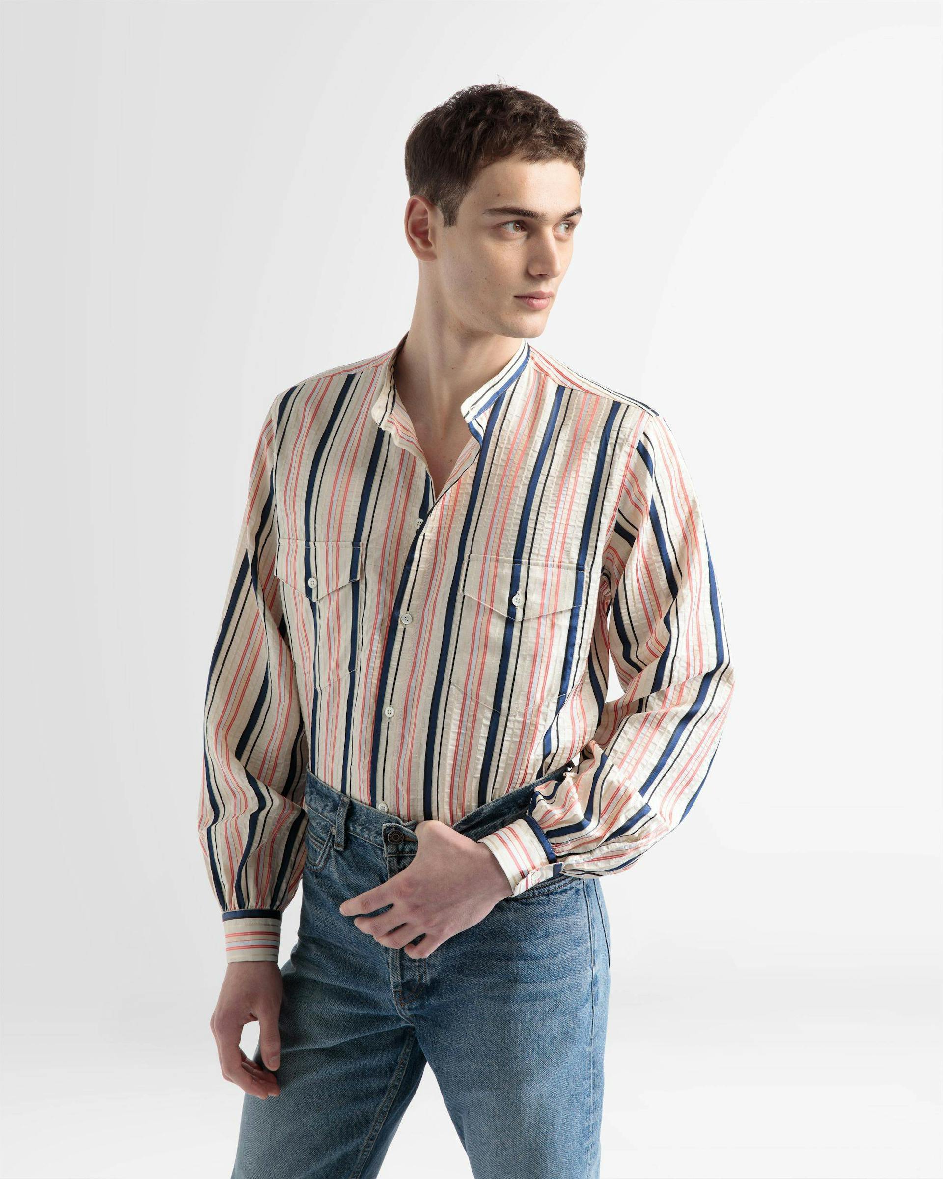 Blouson Sleeve Shirt In Multicolour Silk - Men's - Bally - 02