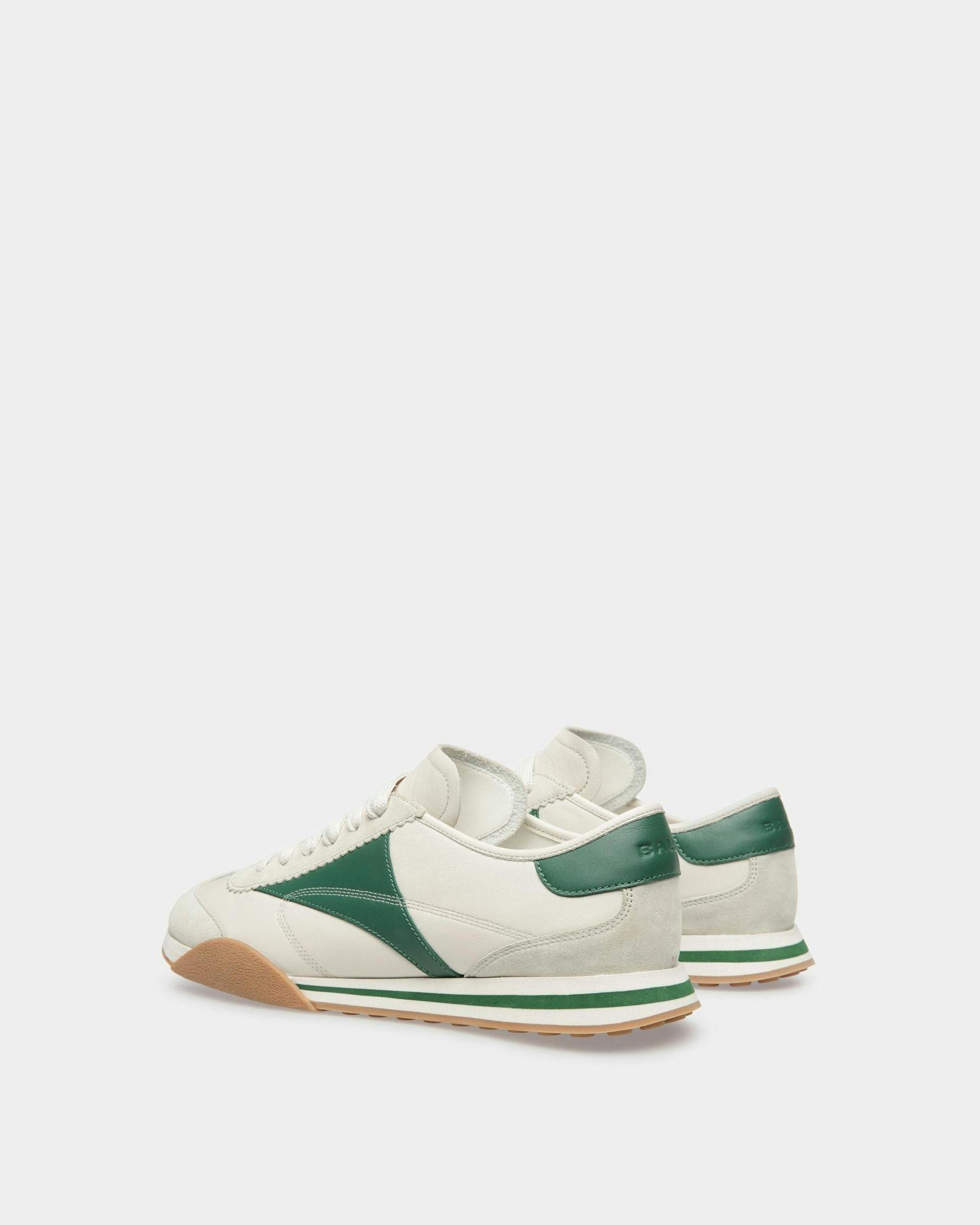 Sussex Sneakers In Dusty White And Kelly Green Leather - Men's - Bally - 04