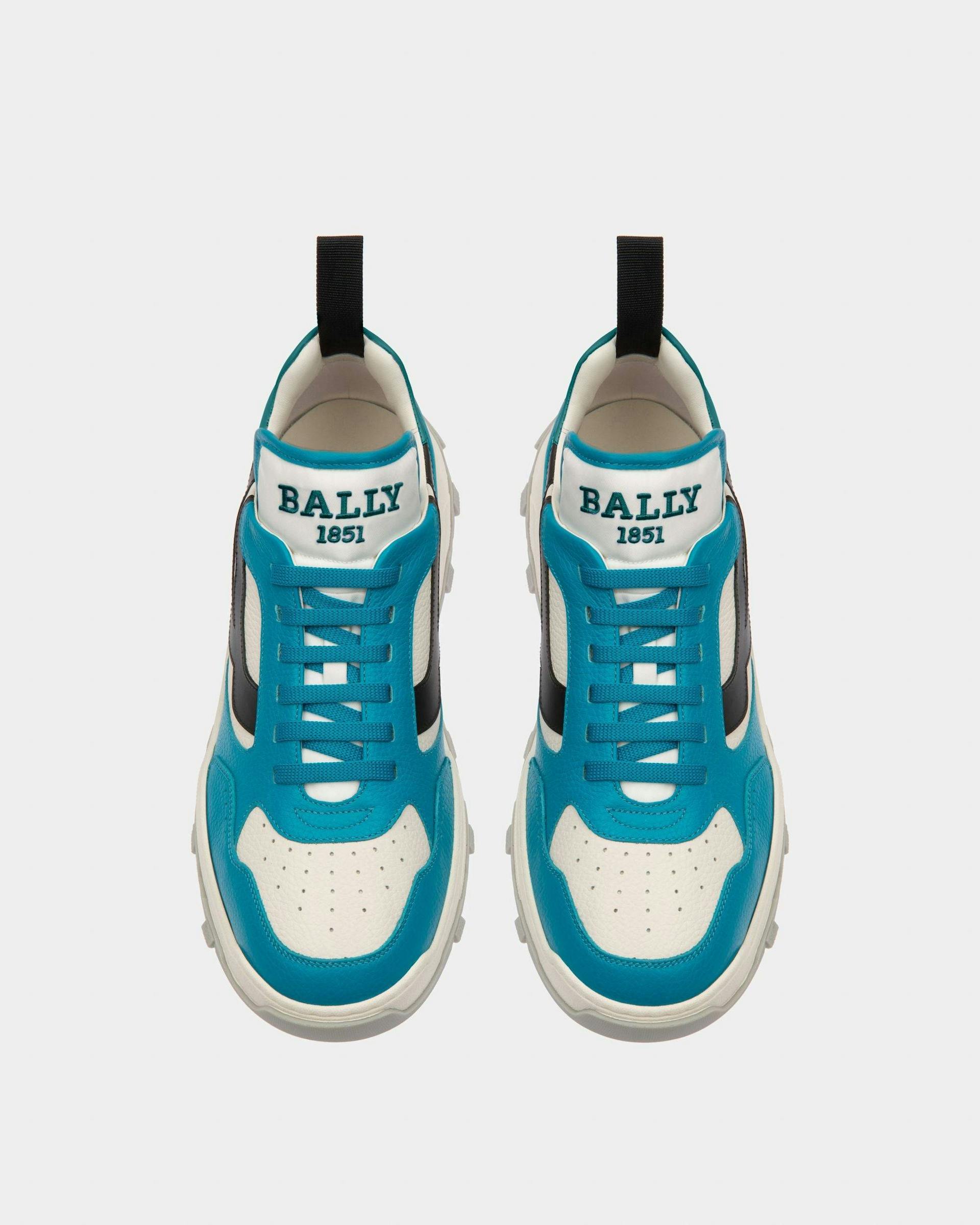 Holden Leather And Fabric Sneakers In Blue And White - Men's - Bally - 02