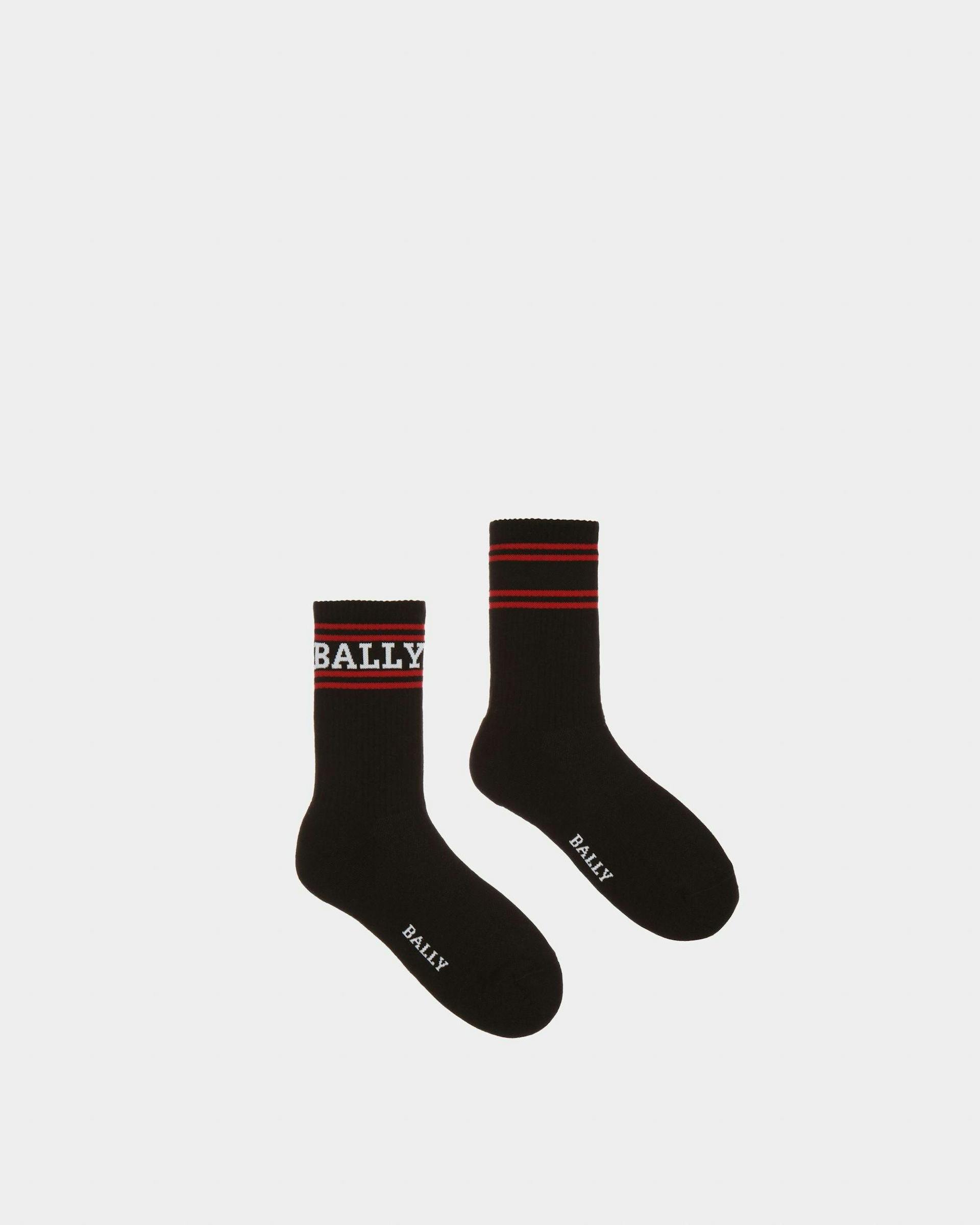 Cotton Socks In Black - Men's - Bally - 01