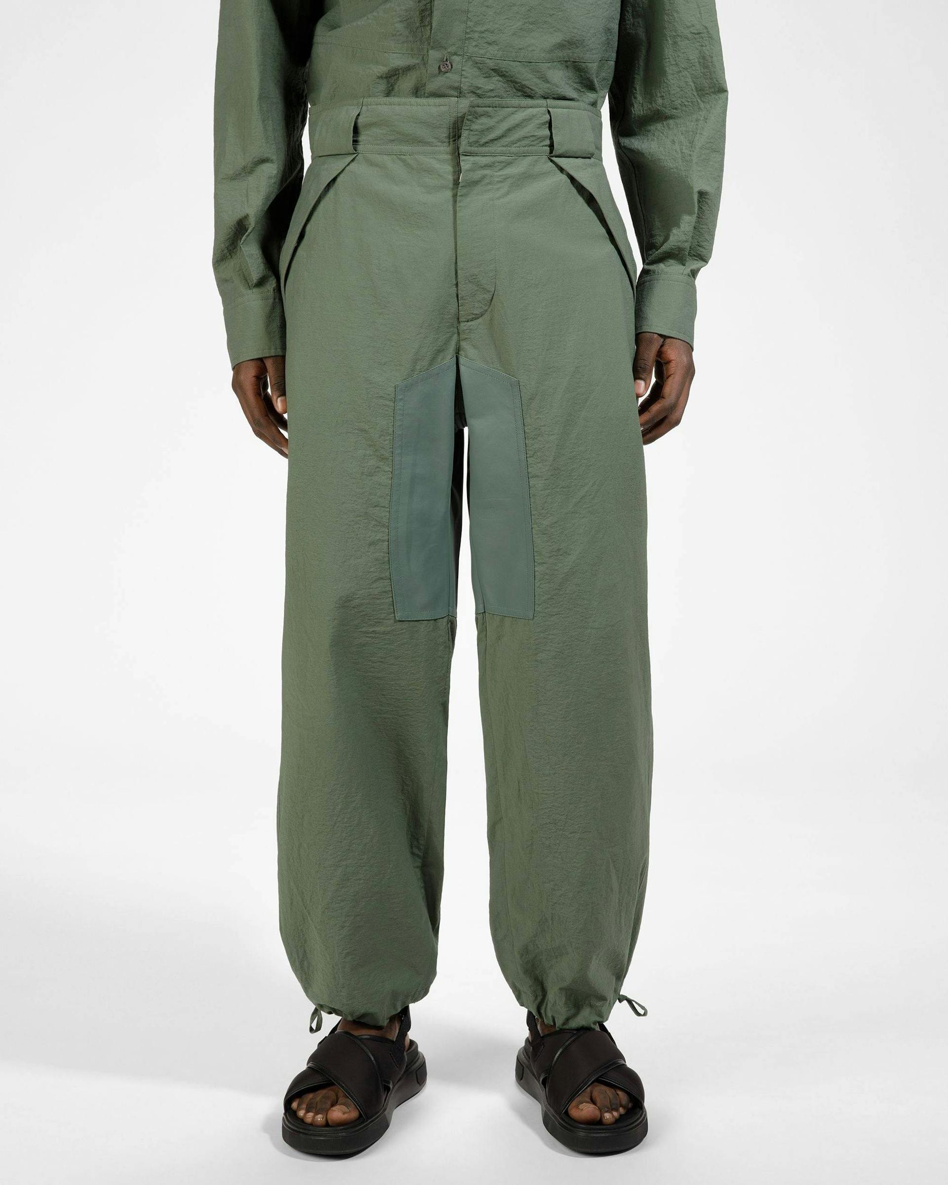Cotton Mix Trousers In Sage - Men's - Bally - 01
