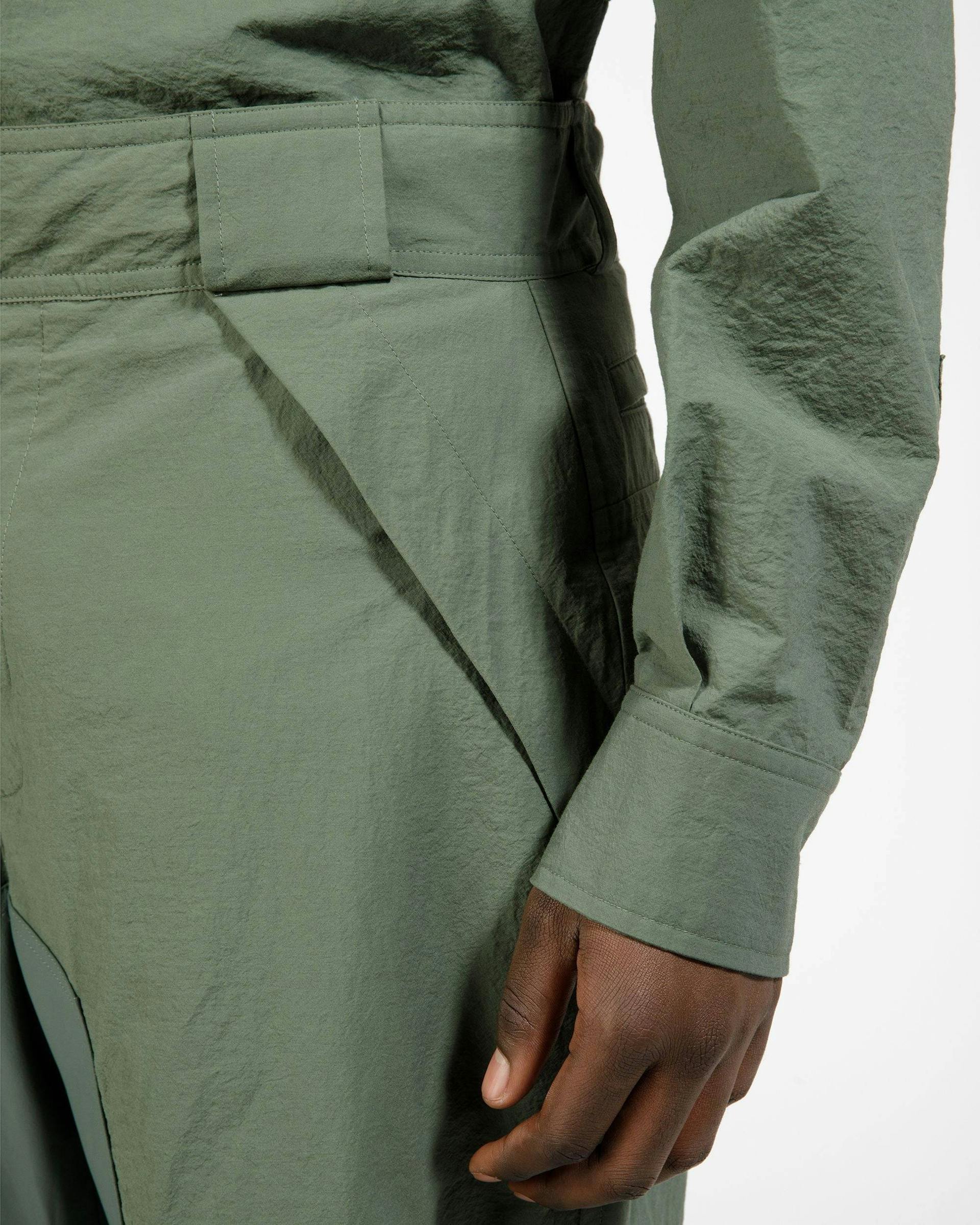 Cotton Mix Trousers In Sage - Men's - Bally - 03