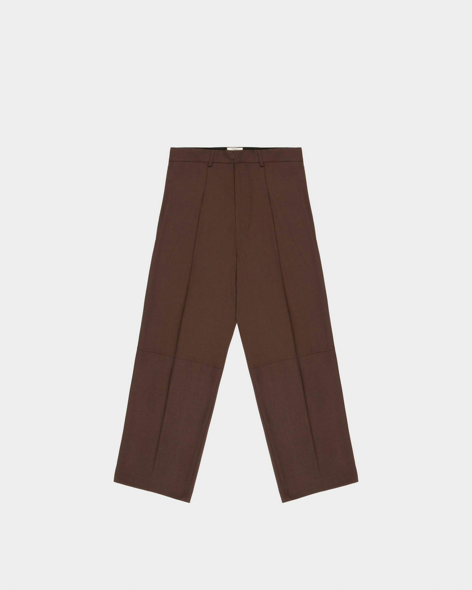 Wool Trousers In Ebony Brown - Men's - Bally - 04
