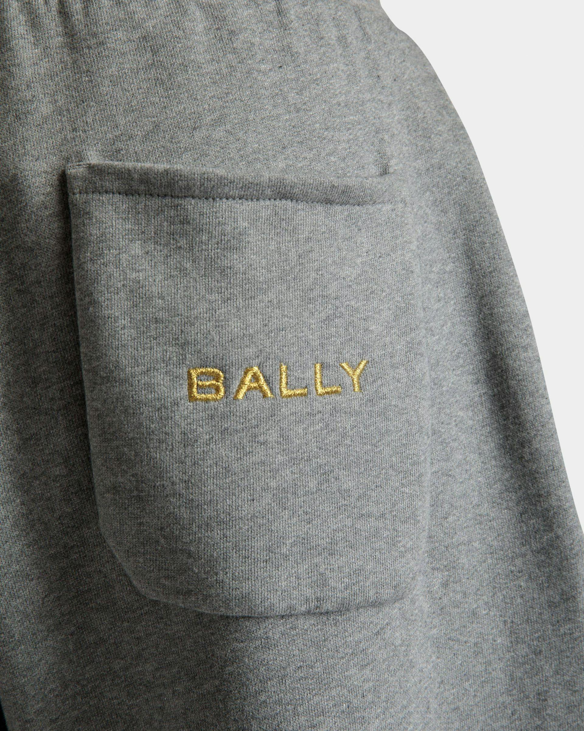 Drawstring Sweatpants In Gray Melange Cotton - Men's - Bally - 04