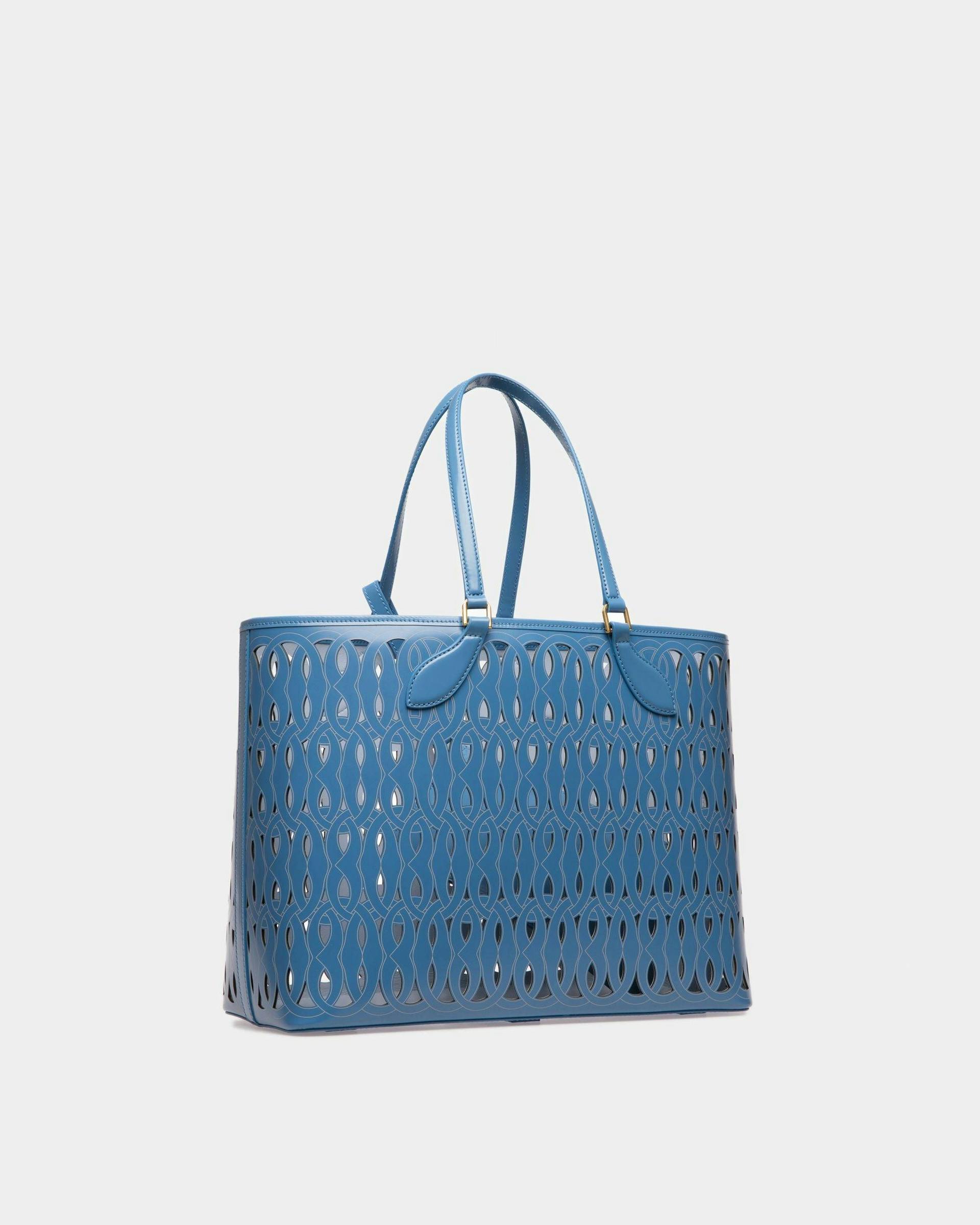Lago Tote Bag In Blue Leather - Women's - Bally - 03