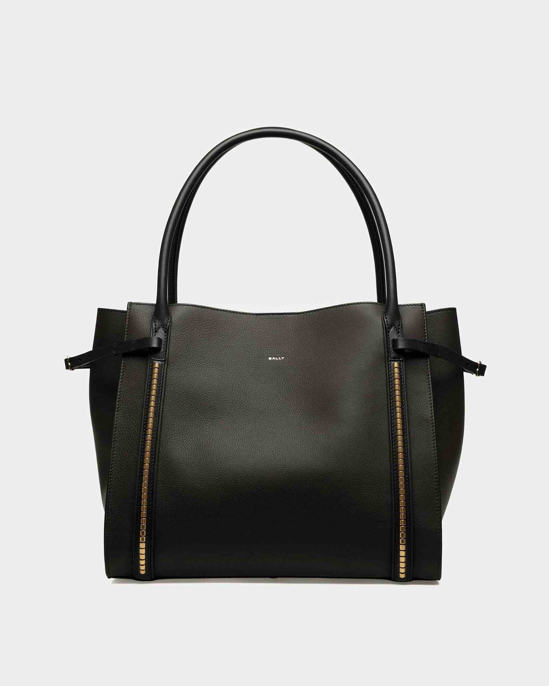Chesney Large Tote Bag In Black Leather - Women's - Bally